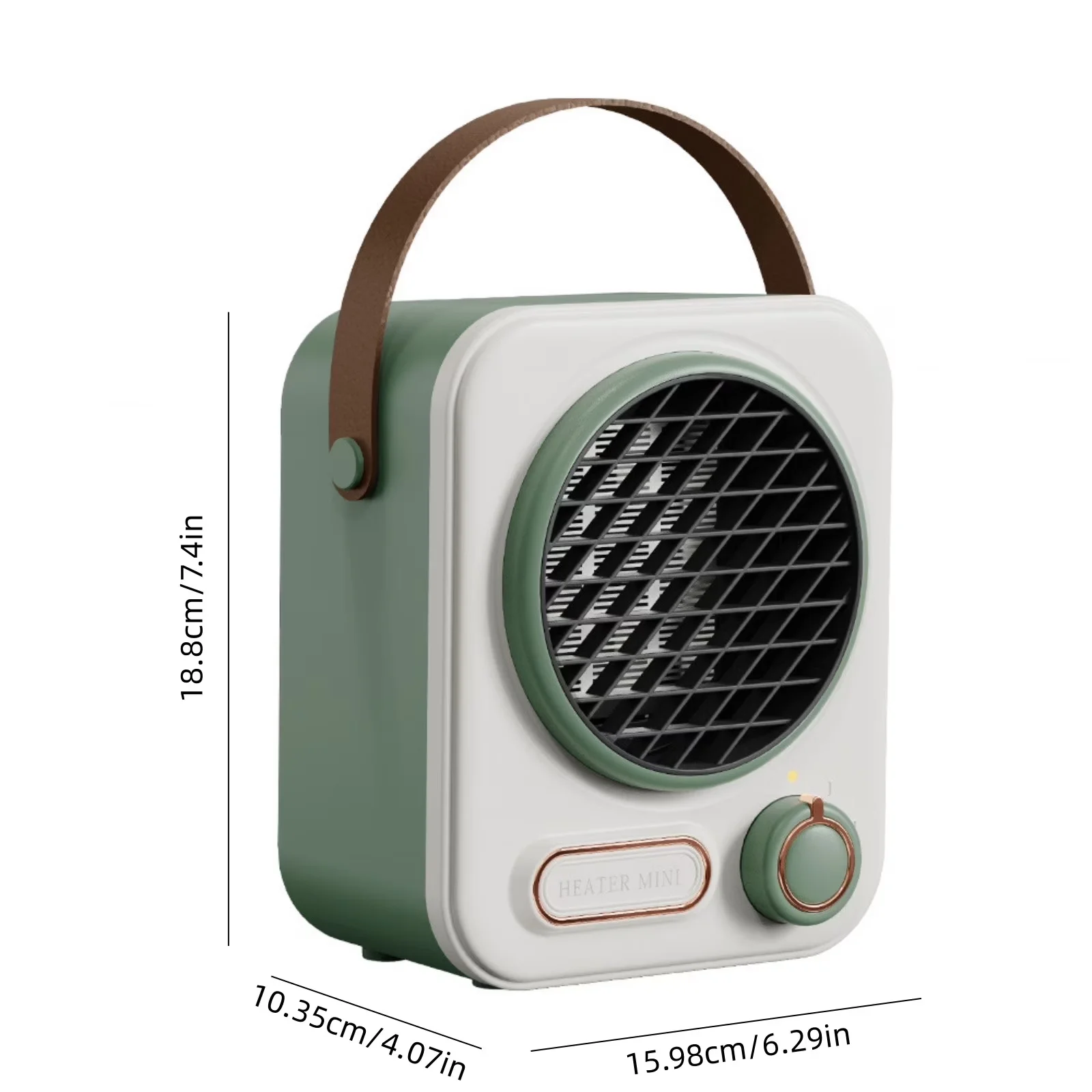 Essential Portable And Electric Space Heater with 1000W, Automatic Shutoff - Green for Indoor, Bedroom Model 4603F9