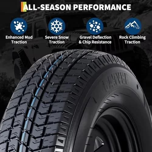 Reliable Trailer Tire with All-Weather, 6PR Load Range C, 2-Pack ST175/80D13 Tires - Model 8C713E