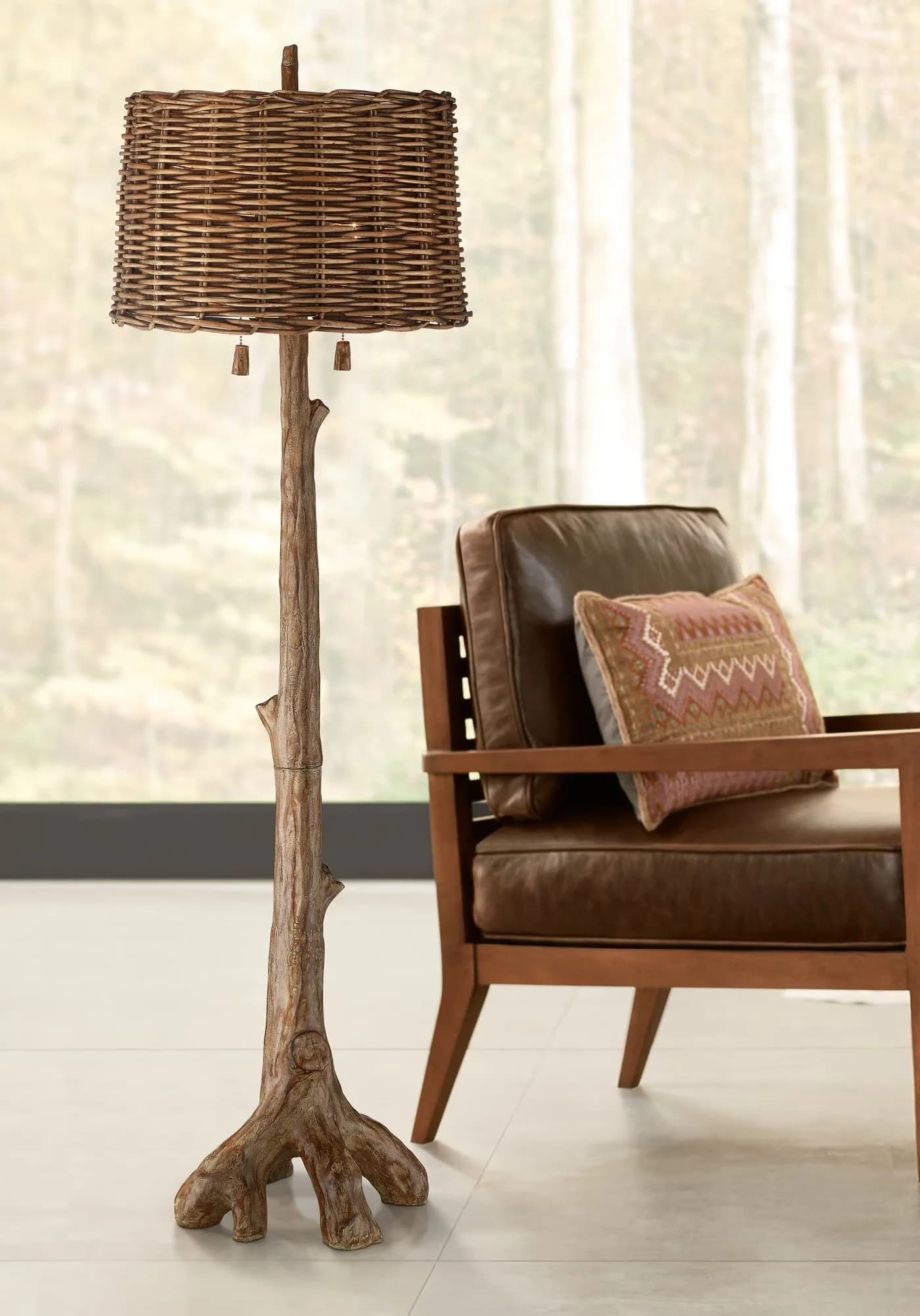 Efficient Lamp with Incandescent, Rustic/Lodge, Standard Lamps - Resin Brown for Living Room, Bedroom Model 3FA333