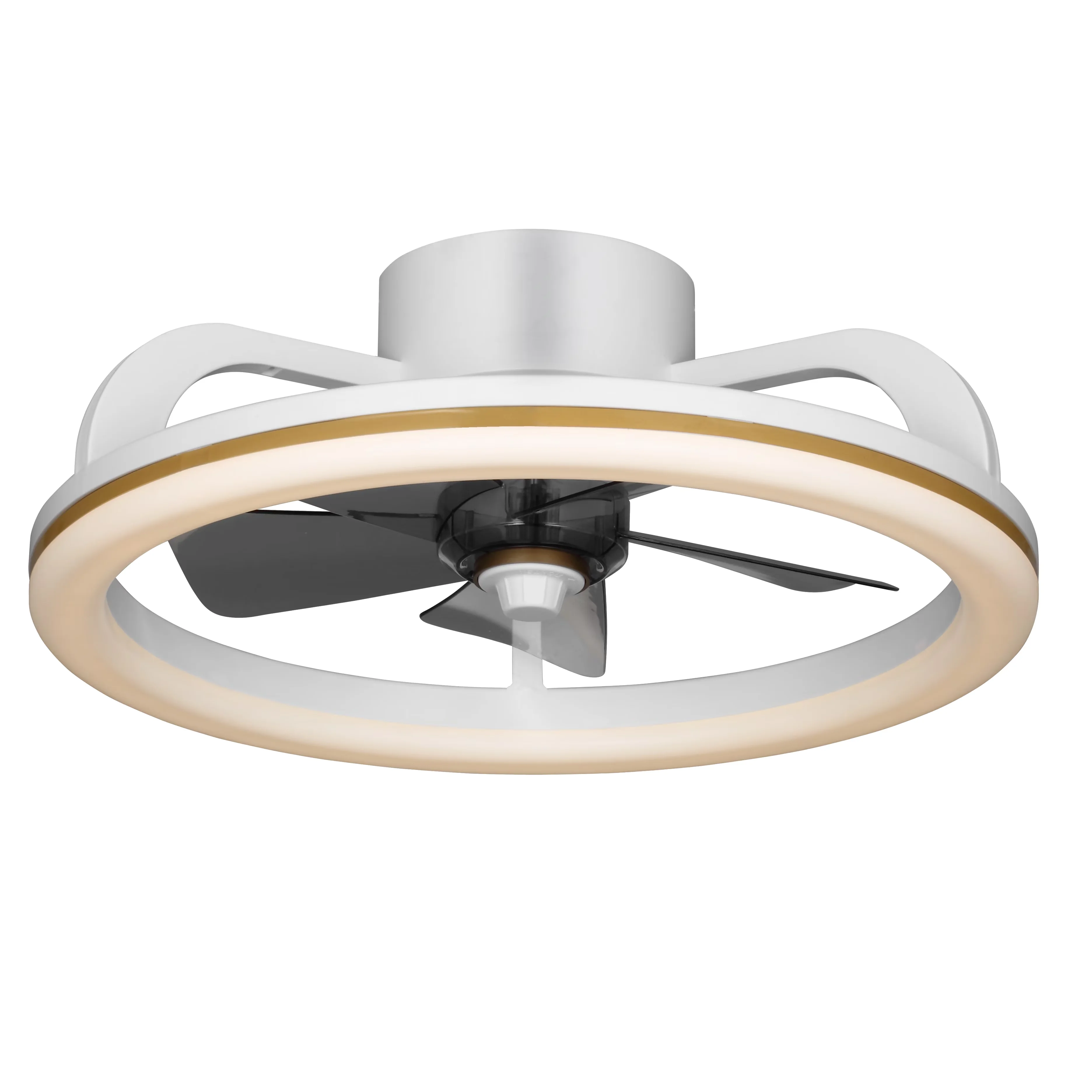 Ceiling Fan Compact with LED, Traditional, 18-Inch White Low-Profile DC - White Pp Model 908DC8