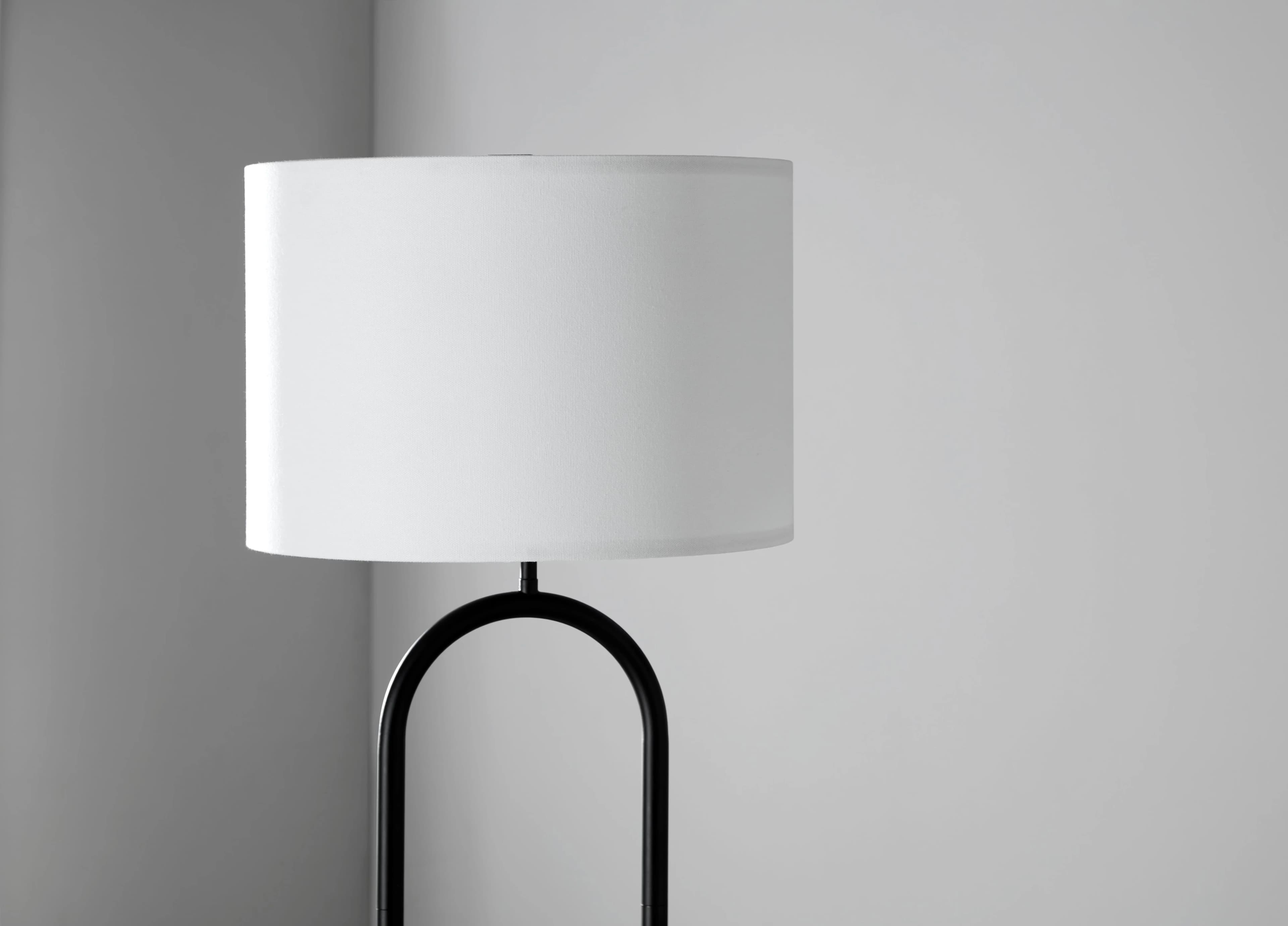 Professional Floor Lamp with Incandescent, Transitional, 64" Dual Pole Arch Metal - Black Metal Model AD0DA5