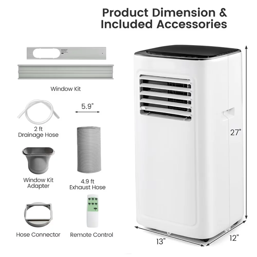 Reliable Air Conditioner with 9000 BTU, Automatic Shut-Off - White for Home Office Model 692363