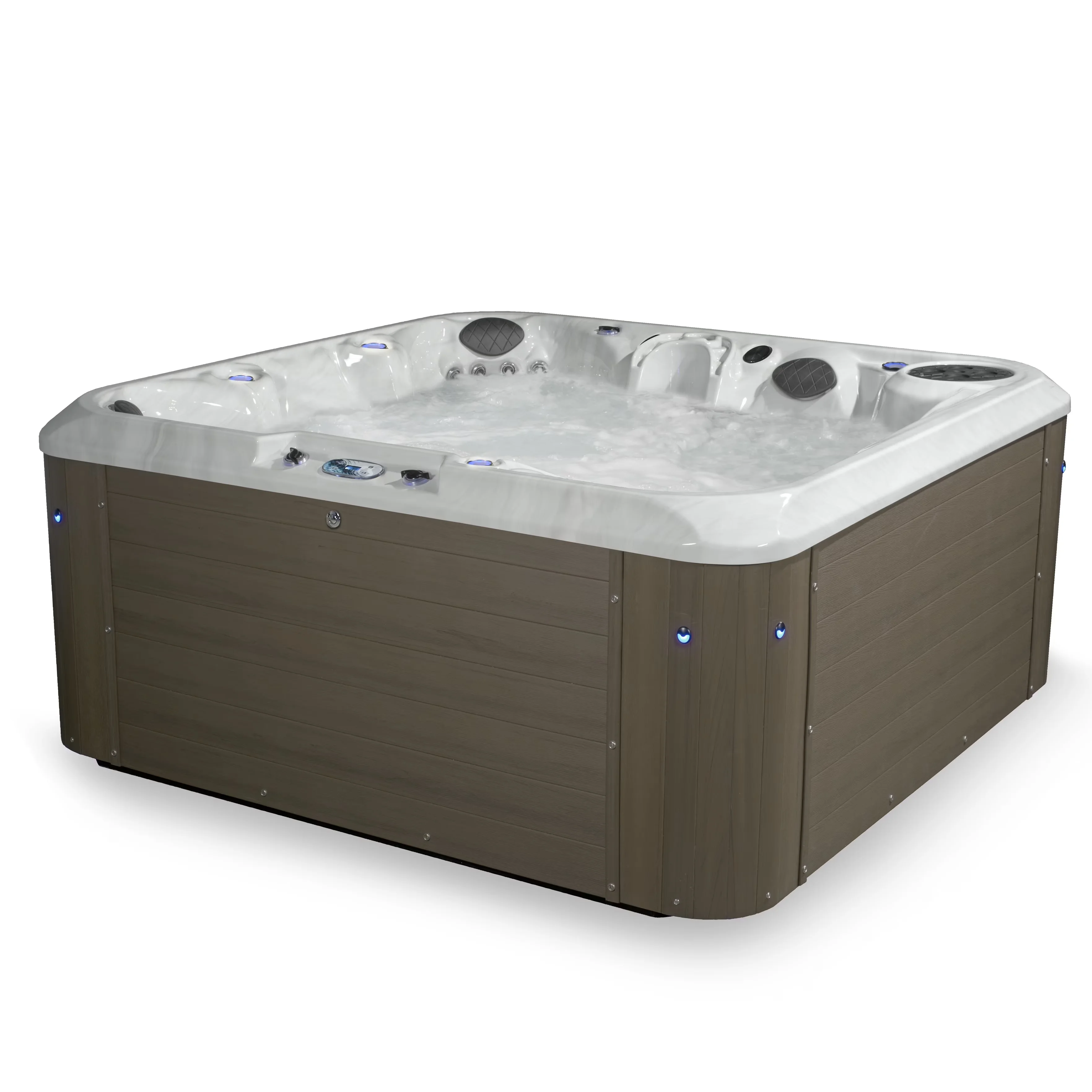 Hot Tub Sleek with Uv Resistant, Outerbanks Gray - Amplified - Quality Construction Model DB15B4
