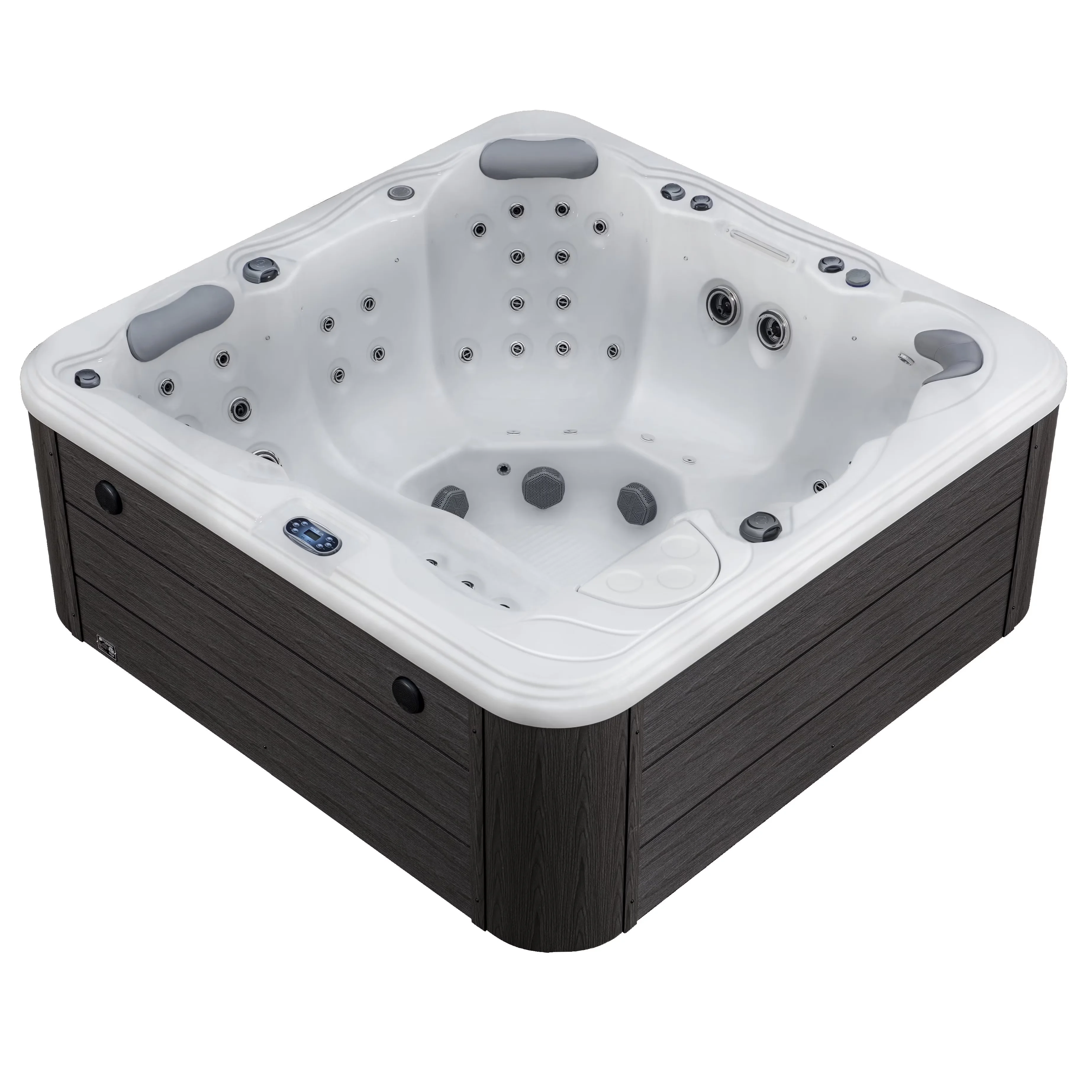 Professional Hot Tub with Uv Resistant, Destination 5 Person 80-Port Lounger Spa - Gray Model 6BD745