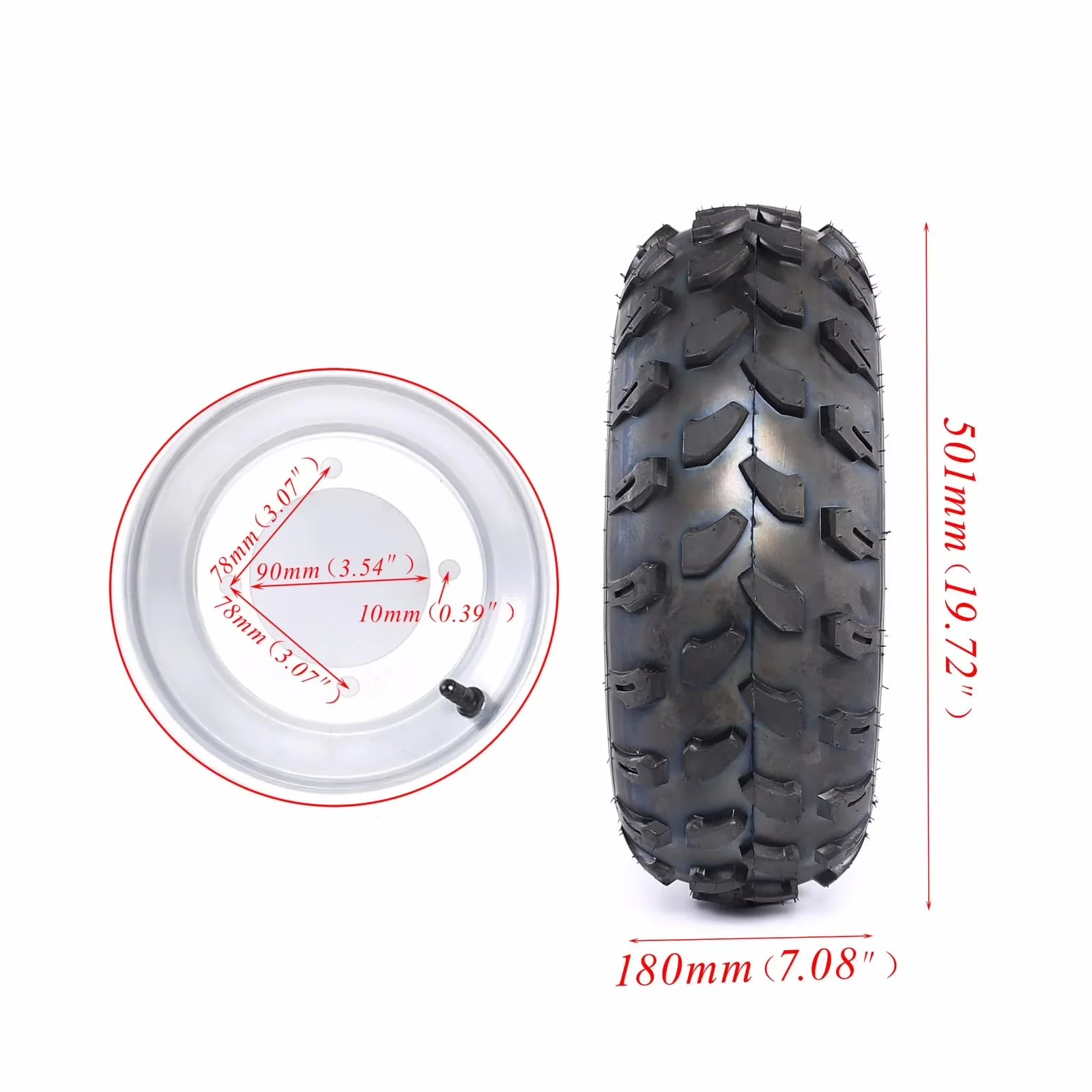 Versatile Golf Cart Tire with Durable Construction, Package includes: 1x tire(with rim) - Model DD3D24