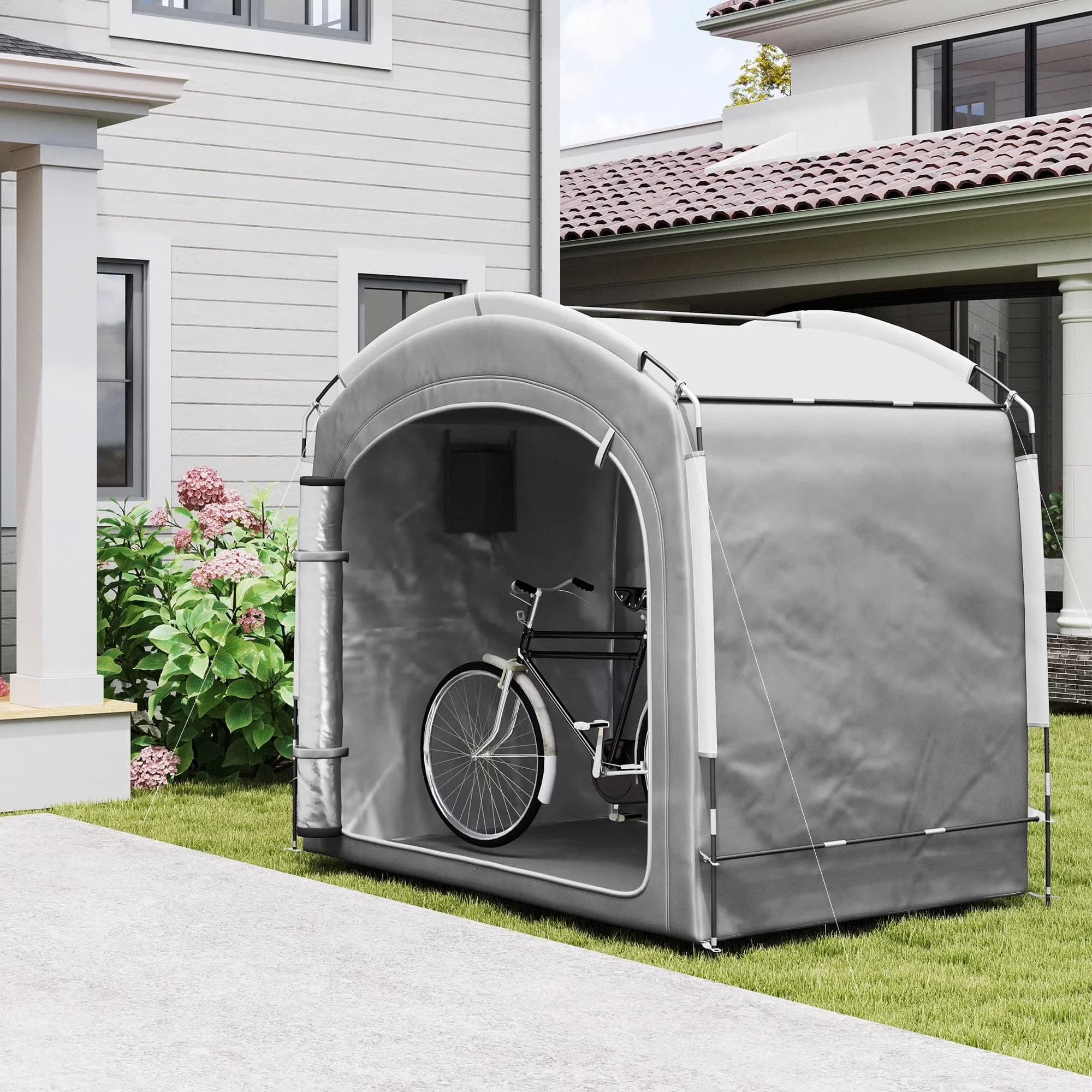 Shed Compact with Waterproof, Color: Dark Gray, 210D Oxford Fabric and Carry Bag - Fiberglass Pole, 210D Oxford Cloth Model 90B0DA