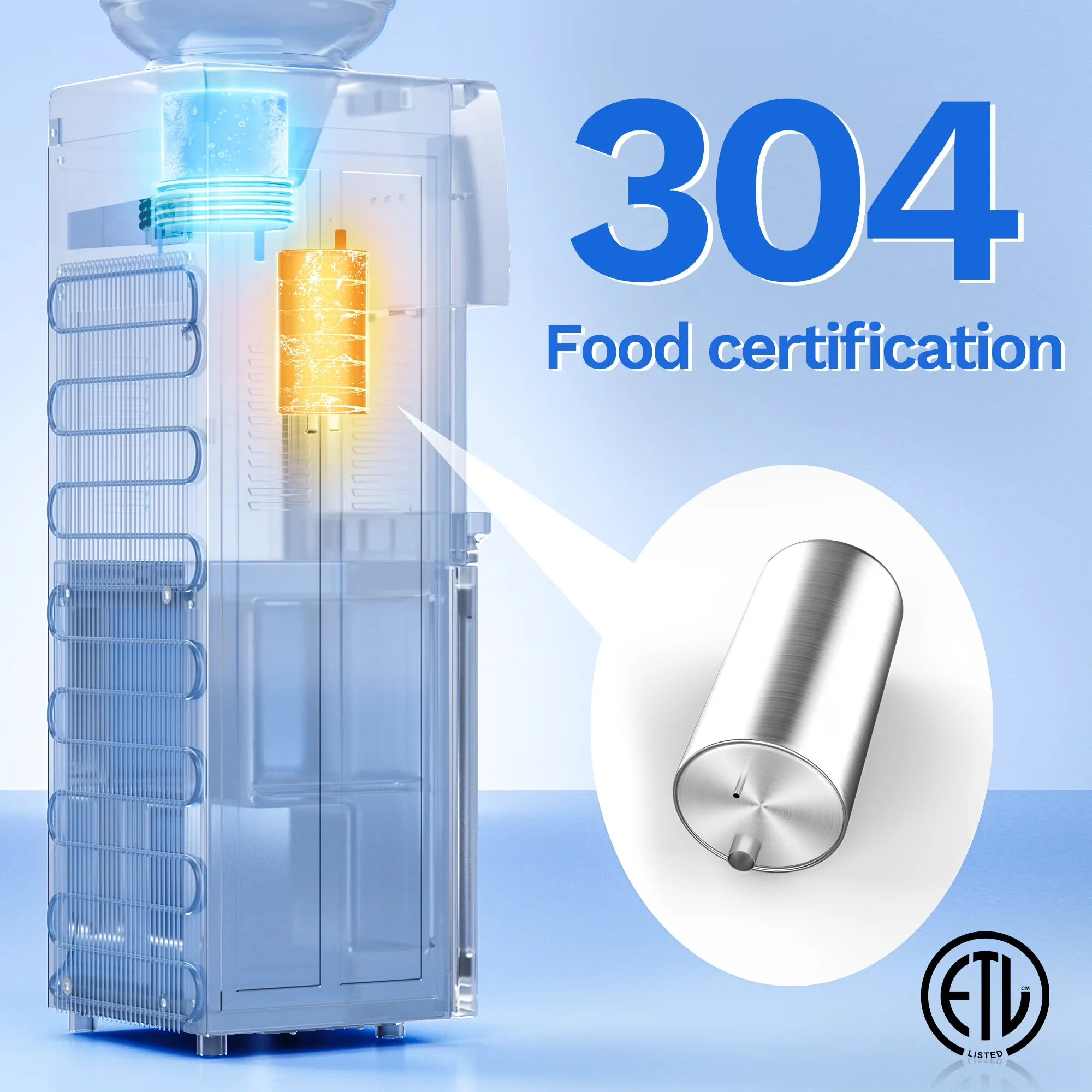 Quality Water Filtration with Child Safely Lock, Top Loading Double Temperature Dispenser - Plastics Black Model E50225