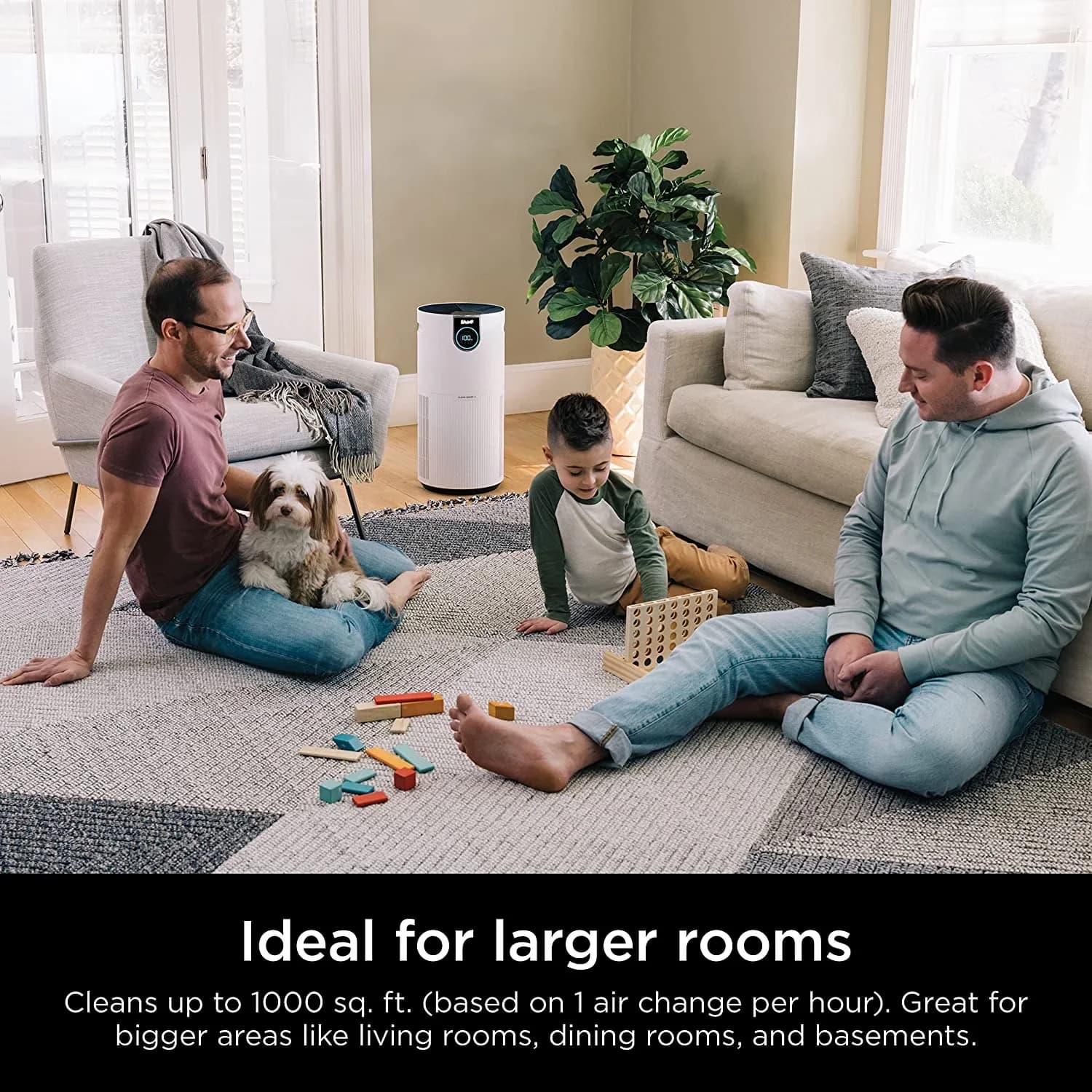 Sleek Air Purifier with White, MAX 1000 Sq Ft HEPA - White - Premium Collection Model 36B43B
