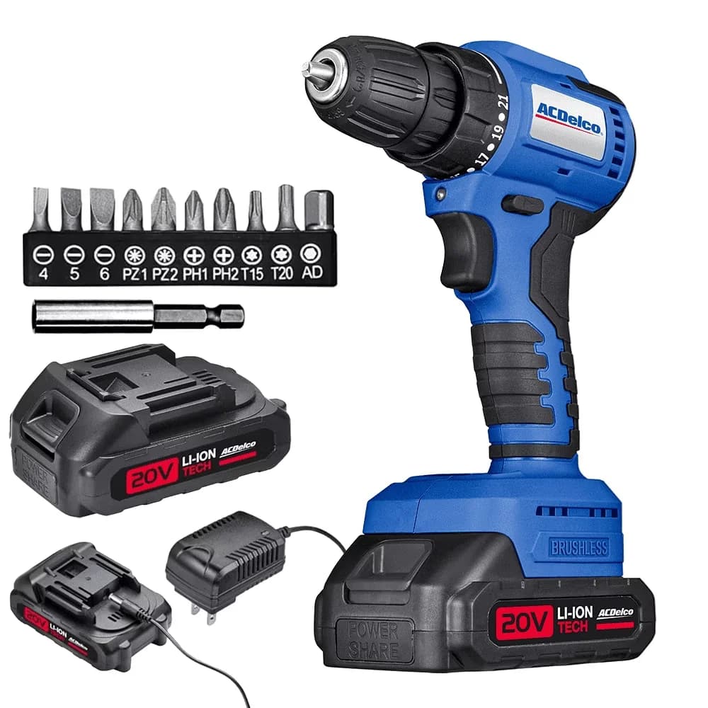 Compact Drills Driver with Battery, 20V, Battery Powered - ARD20137P - Low Maintenance Model BF9F59