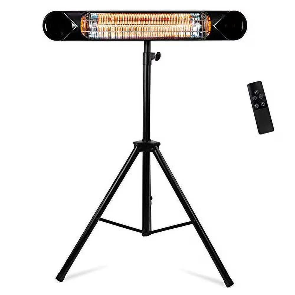 Outdoor Heating Innovative with 1500W, Portable, Infrared Patio Heater - Black With Tripod Model EF71EB