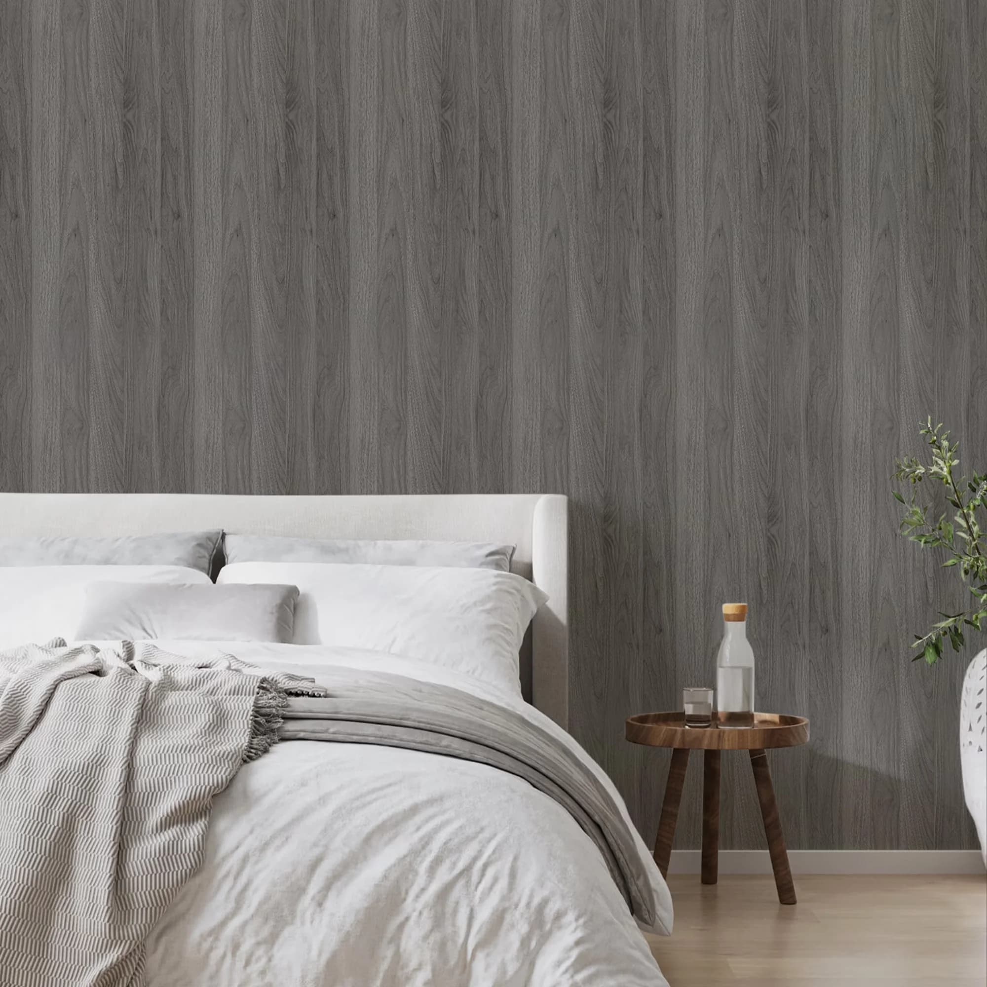 Reliable Wallpaper Wall Decals Wall Covering with Removable, Coverage: 12.8 square feet, Name: Gray Wood Peel and Stick Wallpaper -... Model A14866