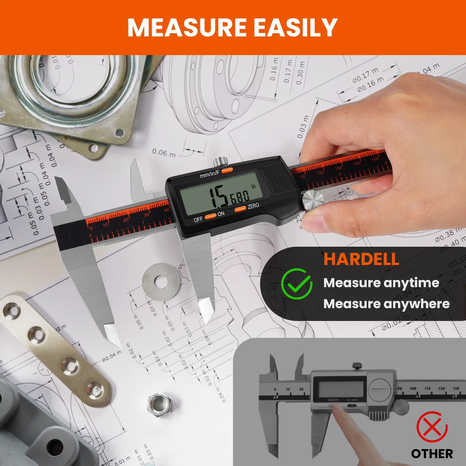 Sleek Measuring Layout with Automatic Shut Off, Adjustable - Stainless Steel Black Model CC8589