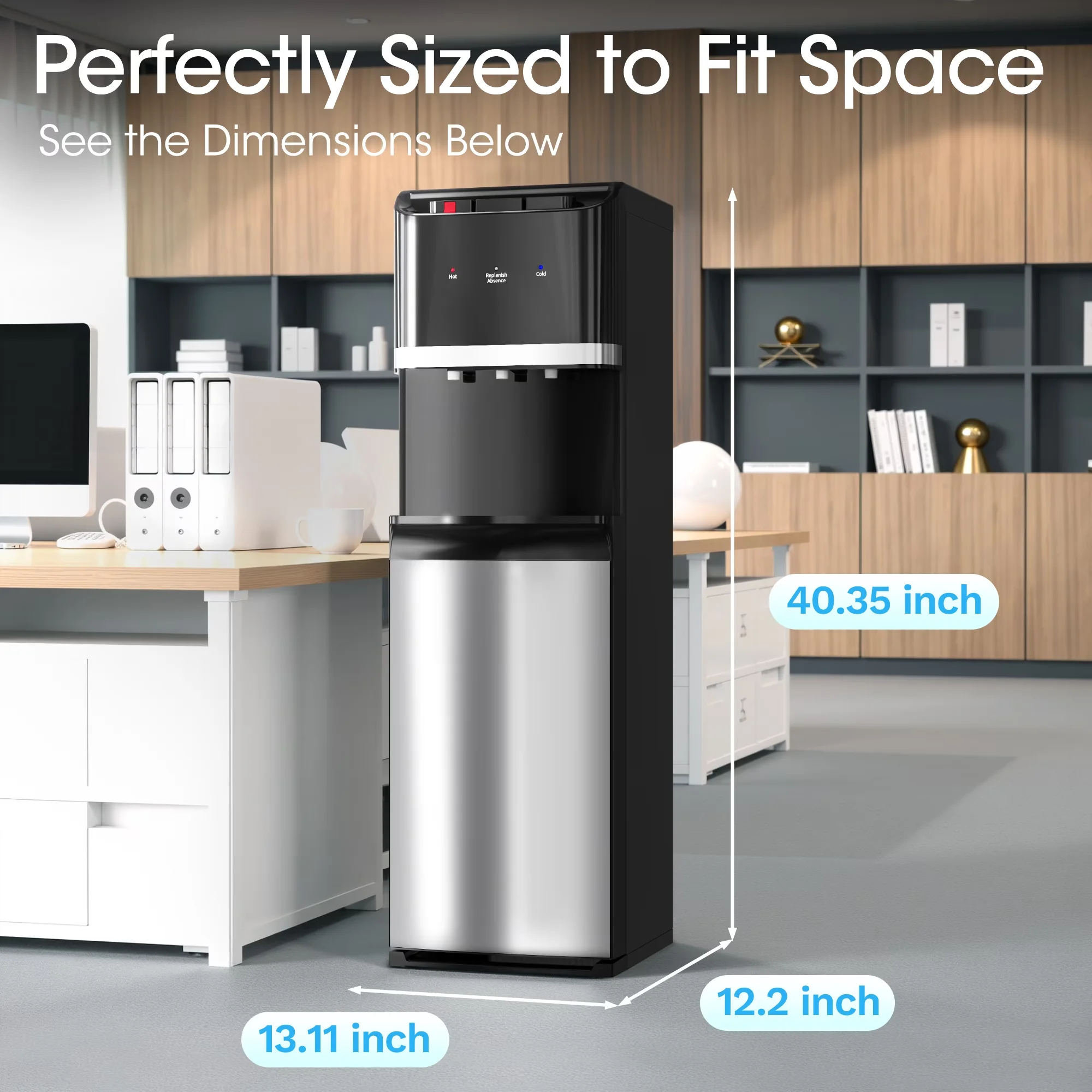 Essential Water Filtration with LED, Energy Saving, Temperature Control - Stainless Steel Black Model BD8C03