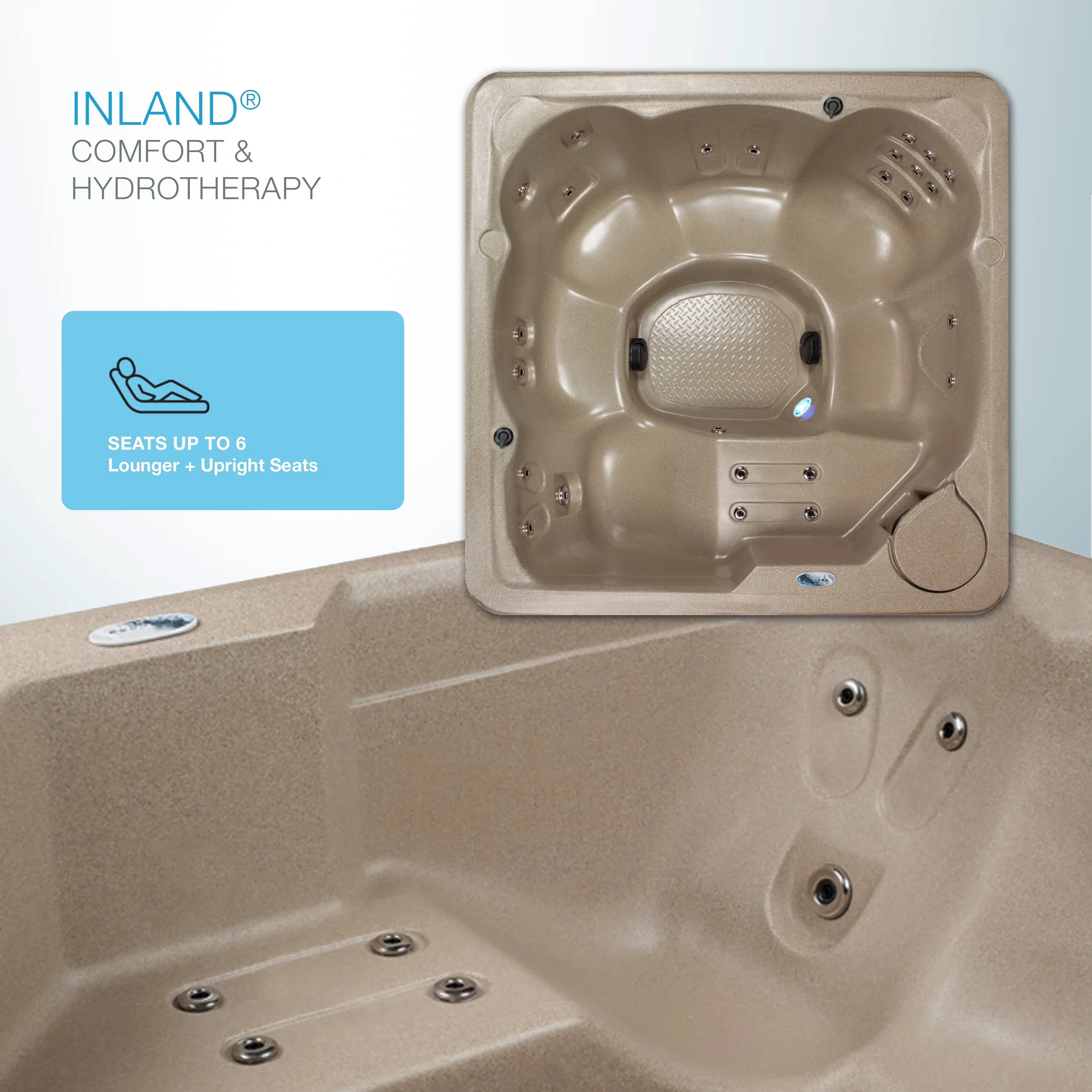 Sleek Hot Tub with Rotomolded, Insulated, Energy Efficient - Gray Inland Model 419BE9