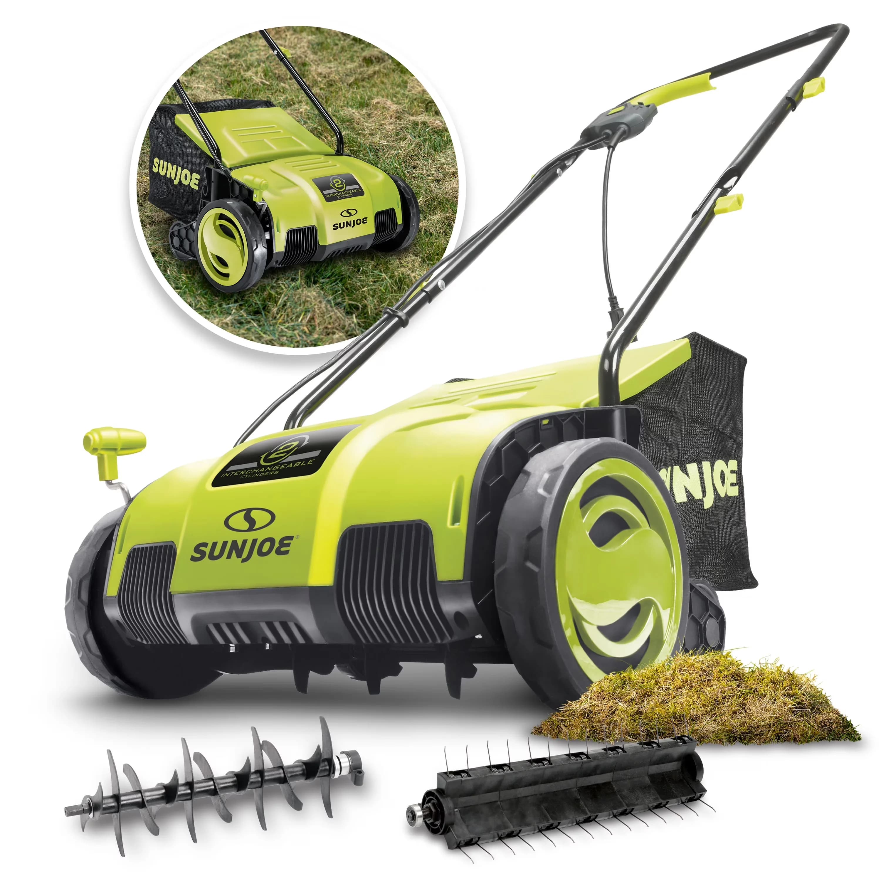 Essential Trillers Cultivator with Bagger, Tool-Free Adjustments - Green Model E01BBD