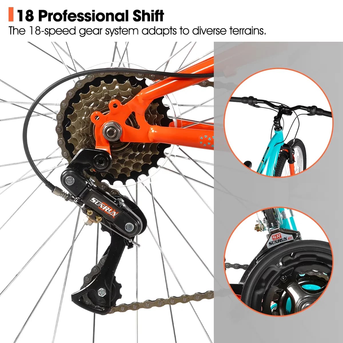 Reliable Mountain Bike with Lightweight, 18-Speed, 26 Inch Wheel - Blue Model 7A330E