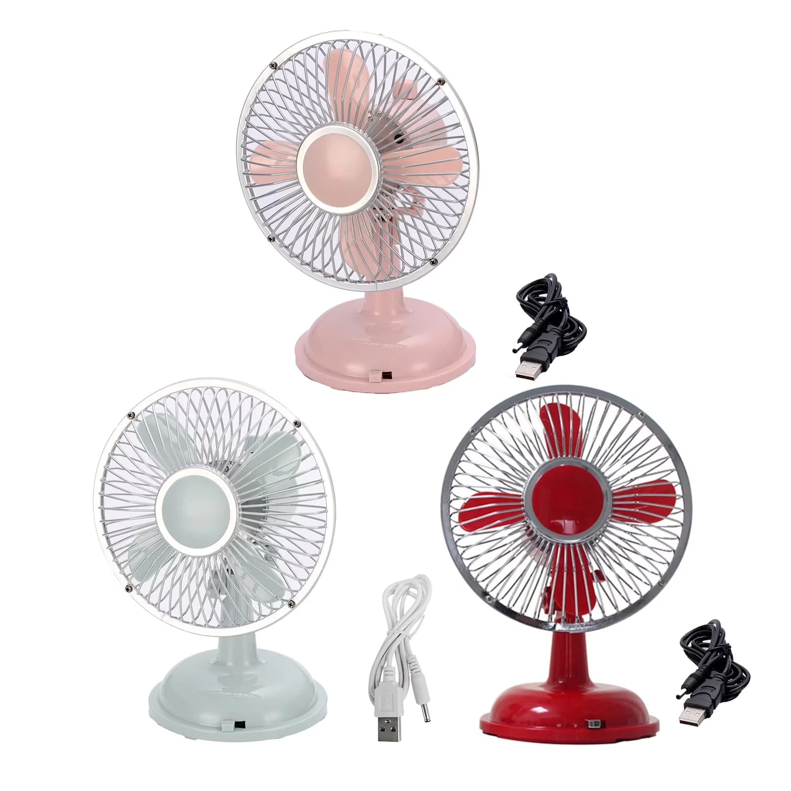 Classic Fans In Cooling with Battery, Oscillating - Red Metal, Plastic Model 2787FF
