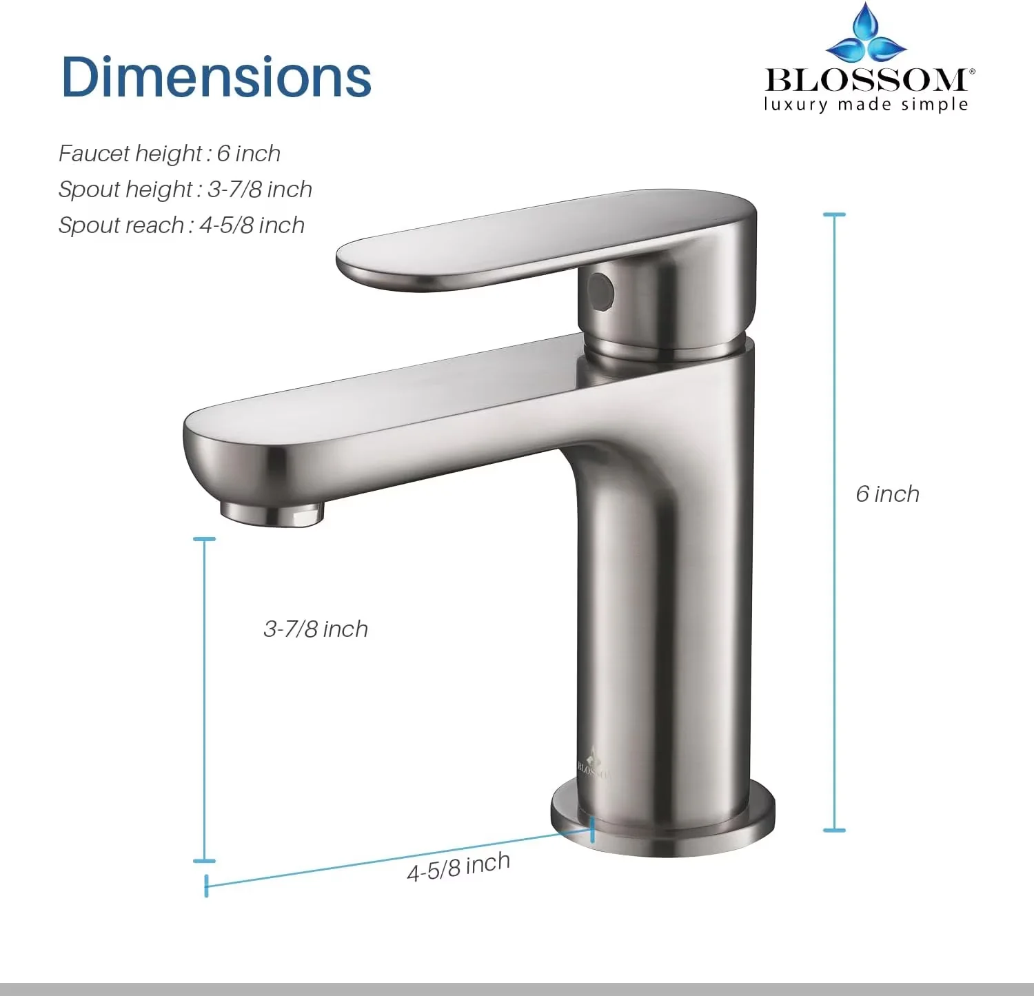 Classic Bathroom Renovation with Installation holes required: 2, Ceramic disk cartridge, 100% Factory pressure tested - Brass Silver Model 5C1A54
