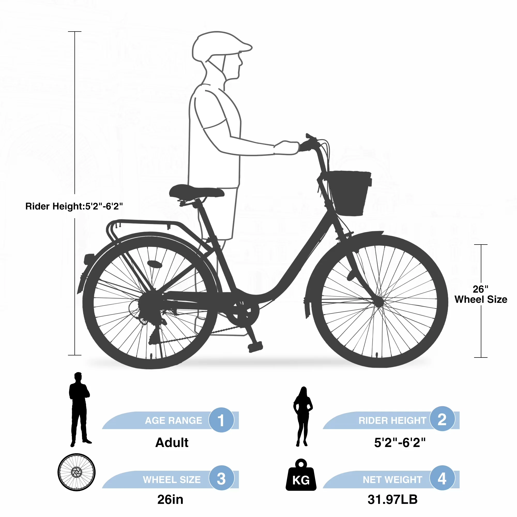 Quality Cruiser Bike with Lightweight, Adjustable Speed, Bicycle - Blue Model 3A179E