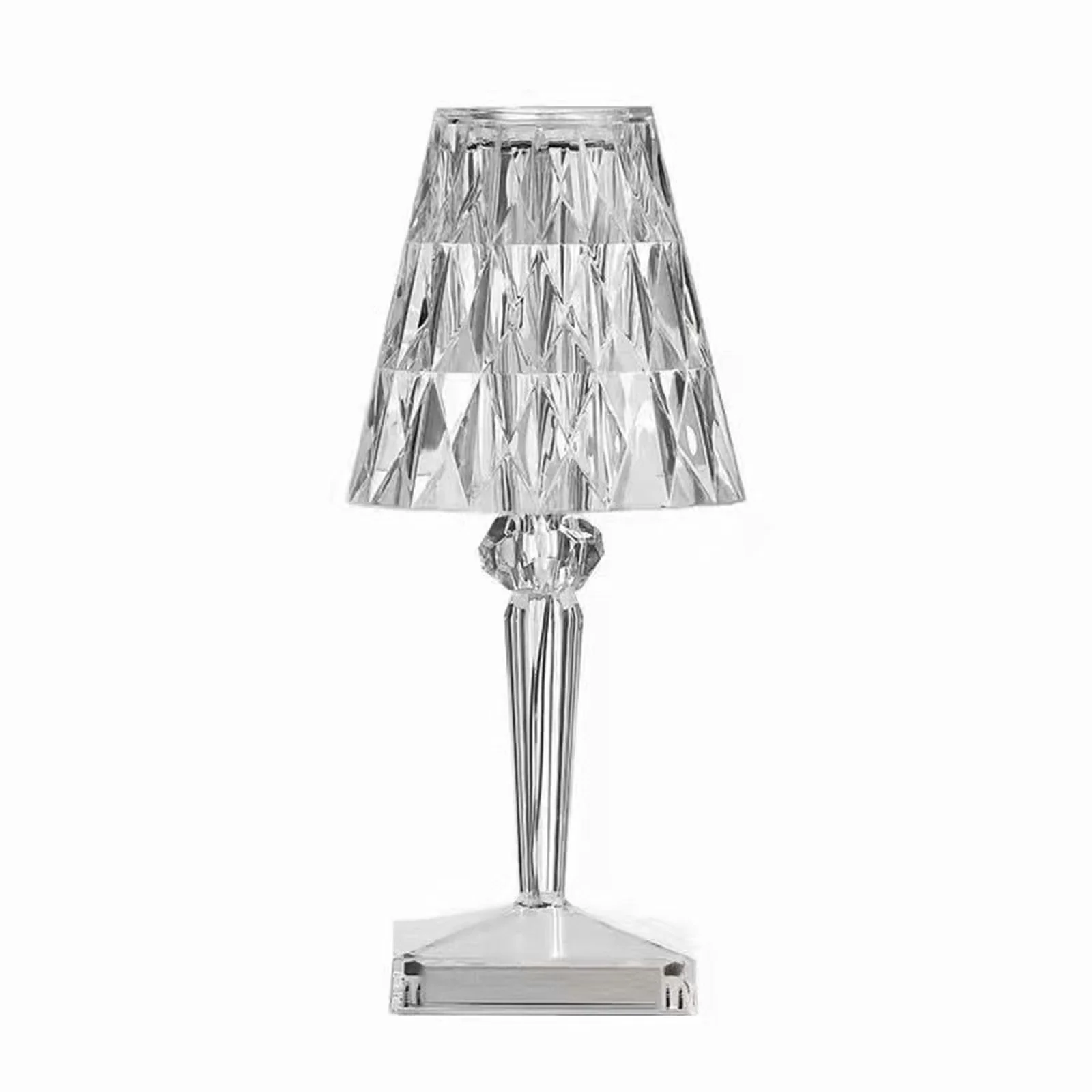 Modern Lamp with LED, Battery, Bedside Lamps - Clear Acrylic Crystal - Long-Lasting Performance Model 0AC50C