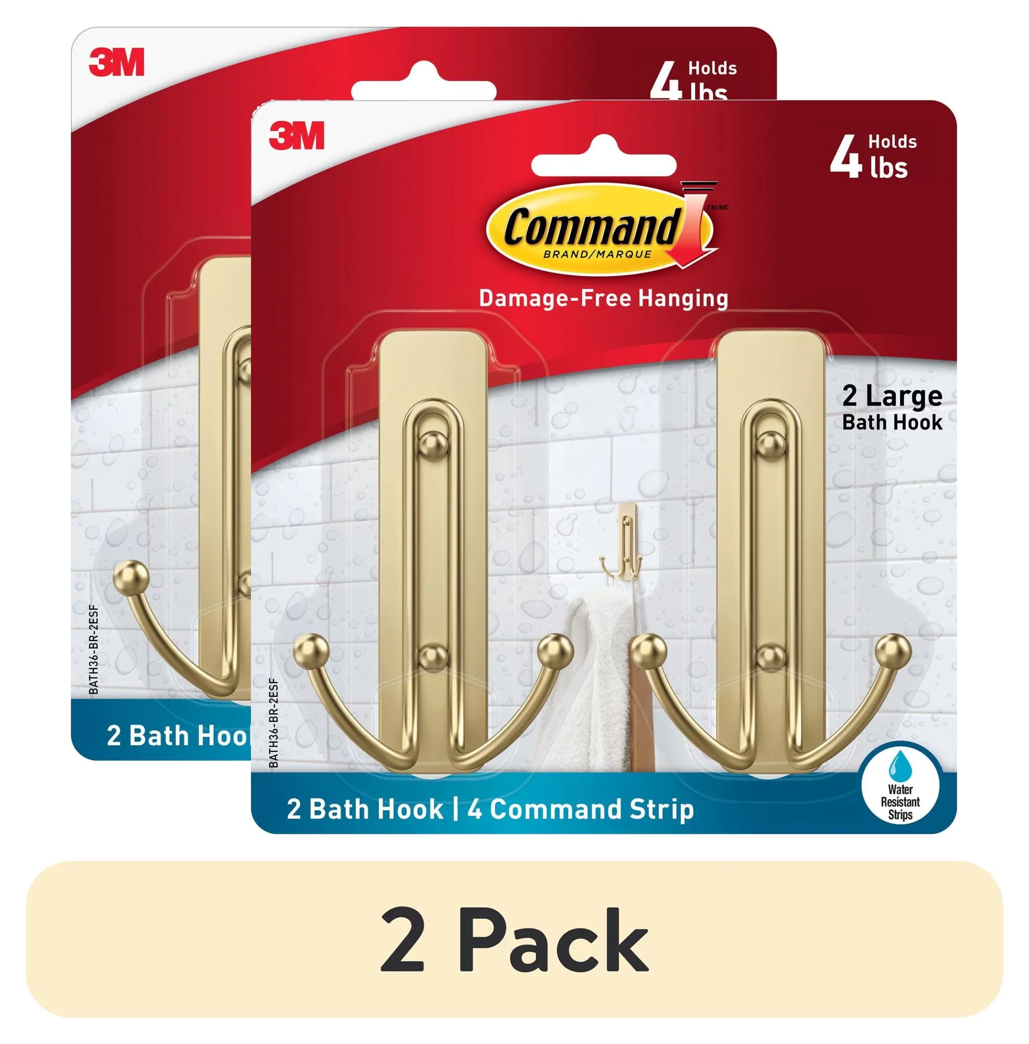 Damage-Free Hanging Premium with Easy Installation, Secure Hold - Gold Plastic Model 9196E6