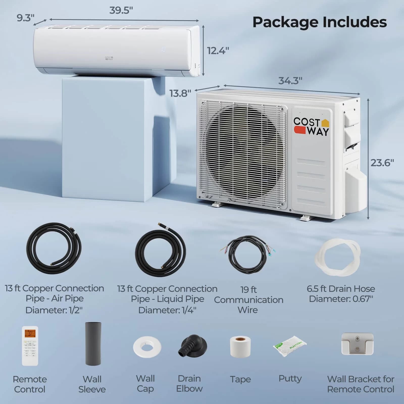 Air Conditioner Stylish with 23000 BTU, Remote Controlled, Alexa - White Model B9B57D