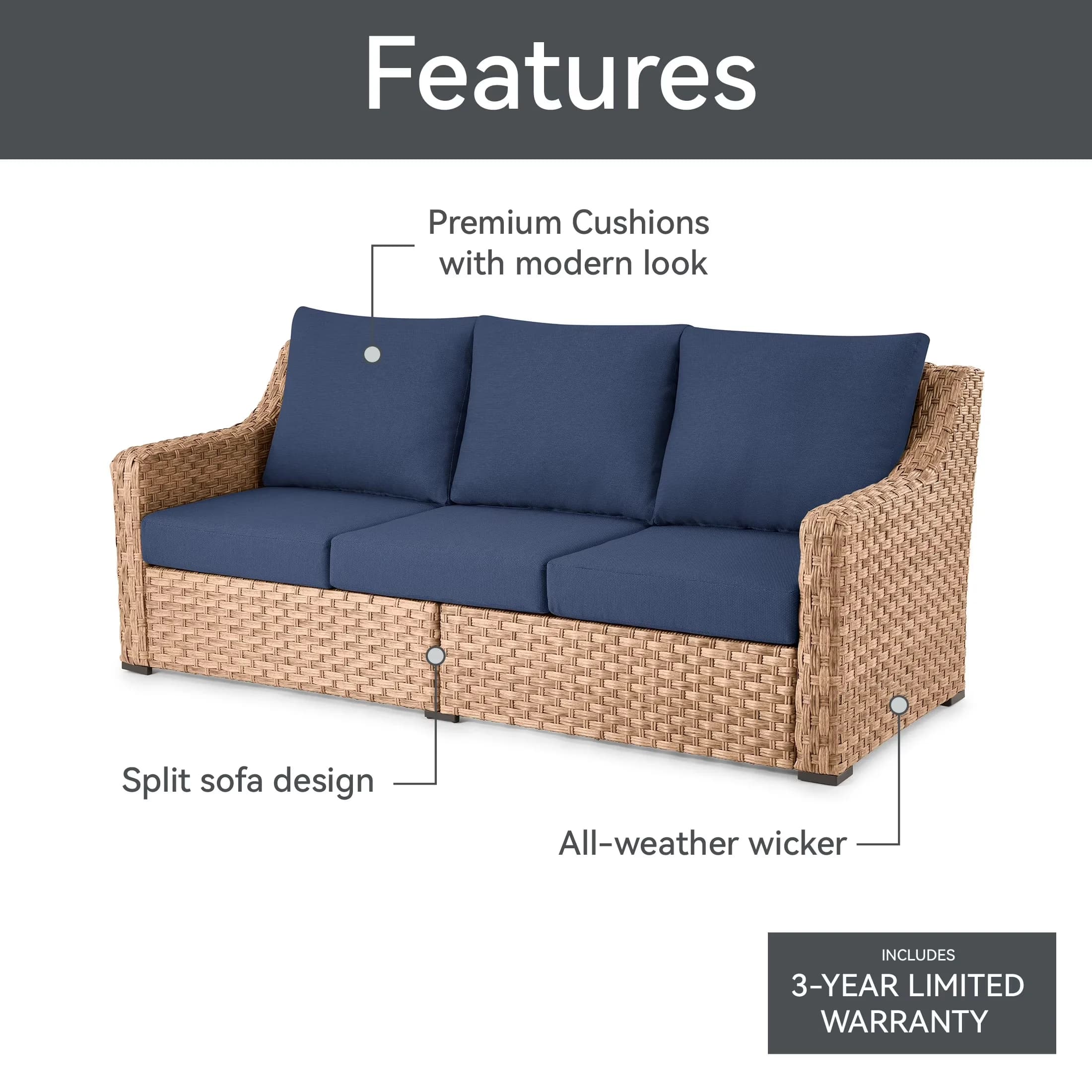 Sleek Patio Dining Set with Weatherproof, Cover - Blue Steel, Pe Wicker Model F6CA25