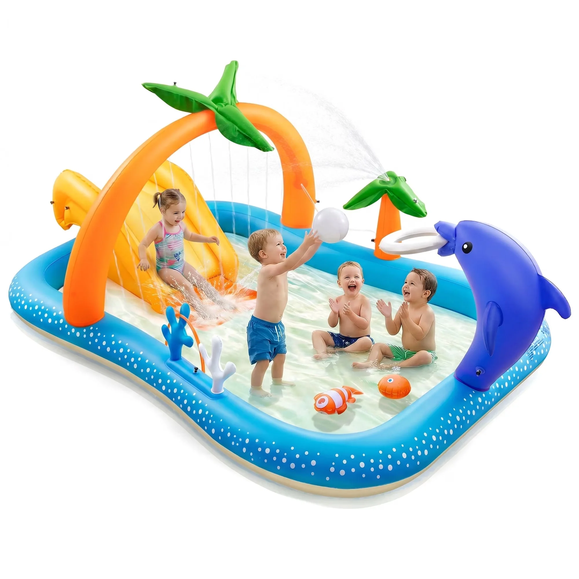 Quality Inflatable Pool with Uv Resistant, Puncture Proof, Kiddie - Orange Model 43027E