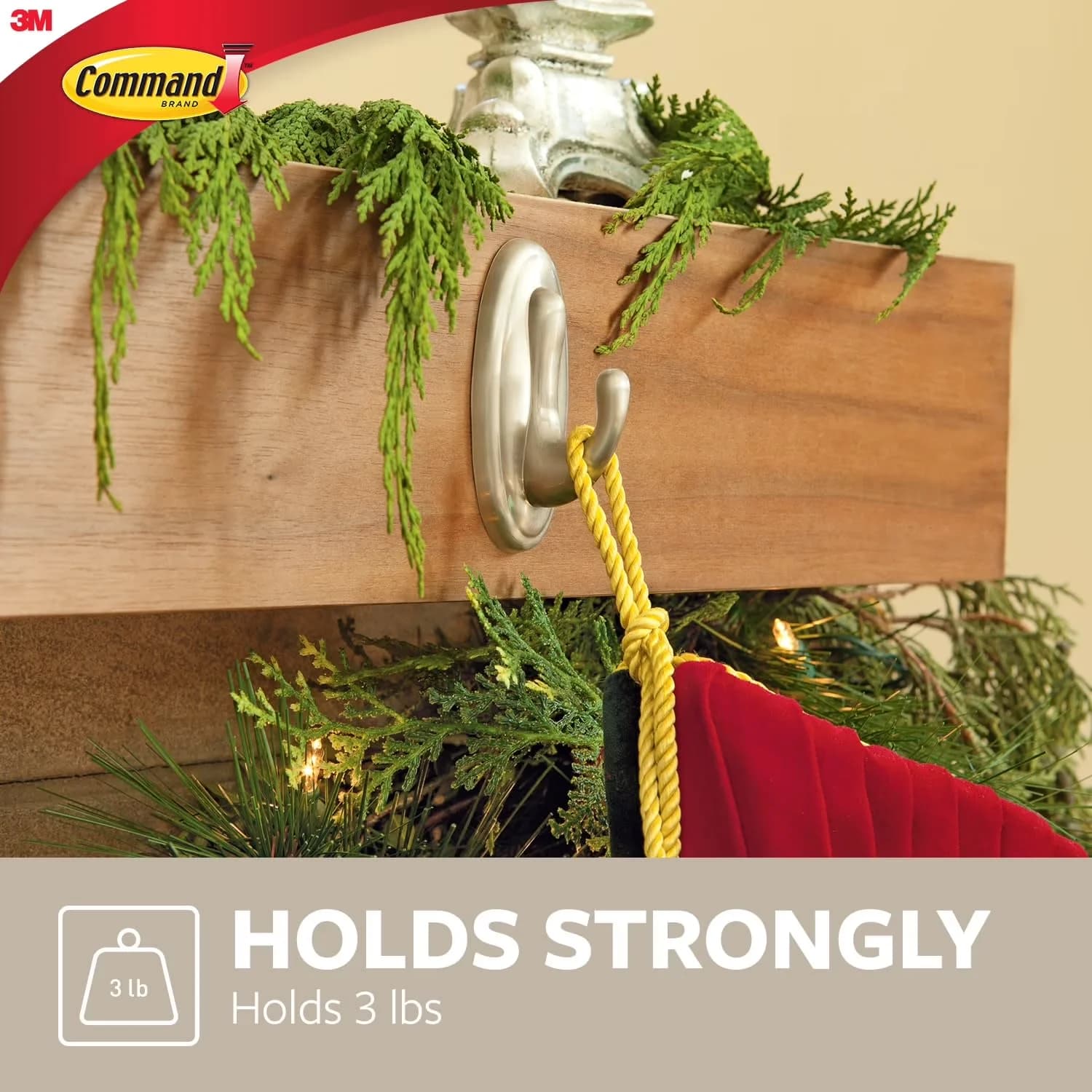 Stylish Damage-Free Hanging with Easy Installation, Wall-Mountable - Silver Plastic Model 1E5AD8