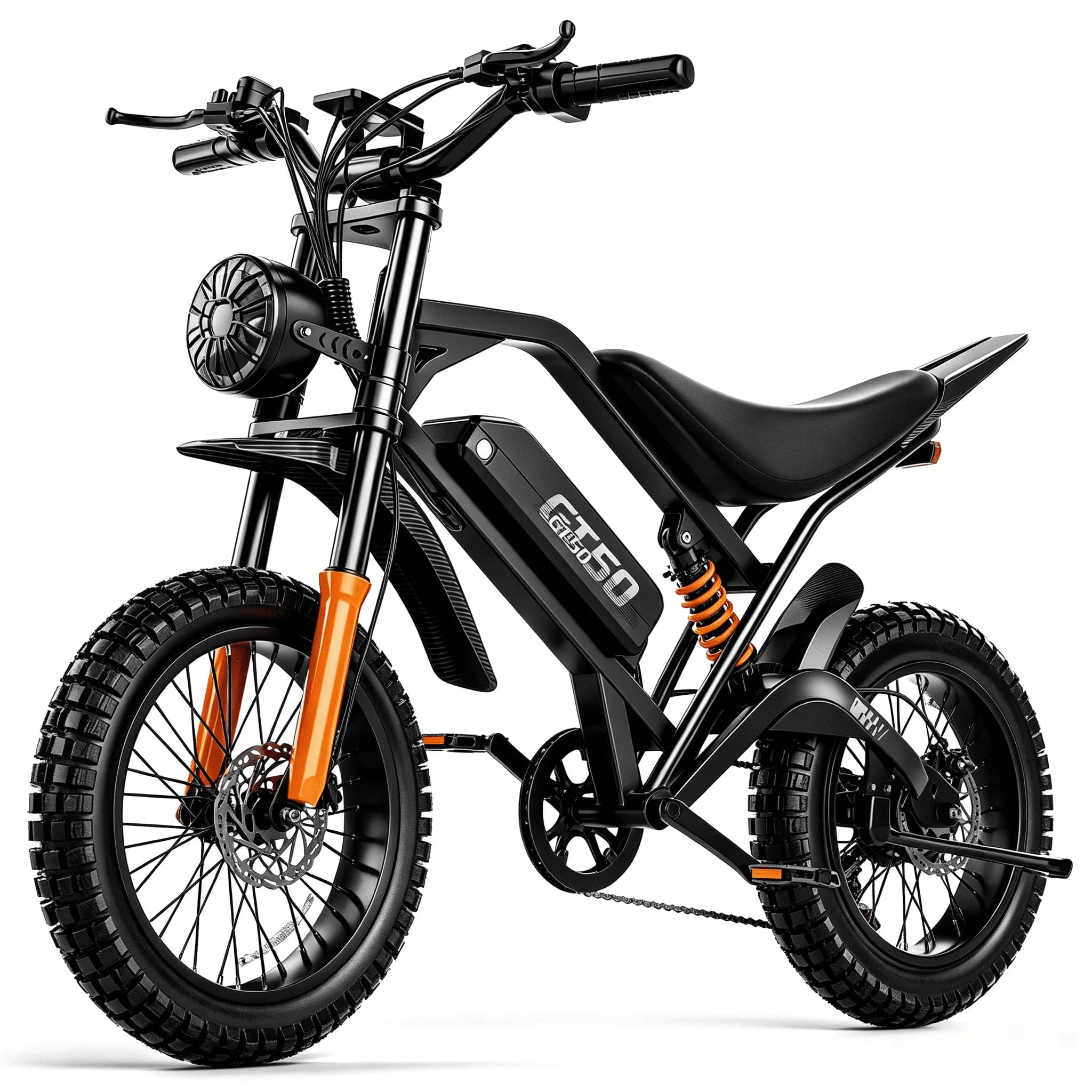 Reliable Electric Bike with Battery, 3000W, 48V - Black GT50 - Heavy Duty Model A4BC50