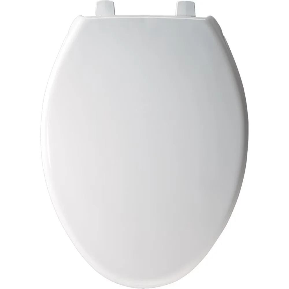 Compact Toilet Seats And Lid with Antimicrobial, STA-TITE: Commercial Fastening System - White Plastic Model C8C3BE