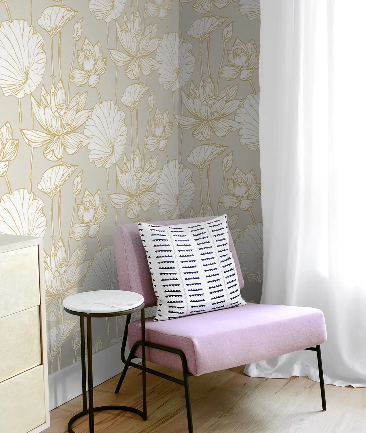 Durable Wallpaper with Removable, 20.5 in. W x 18 ft. L Roll - Vinyl Silver Model F6AB9F