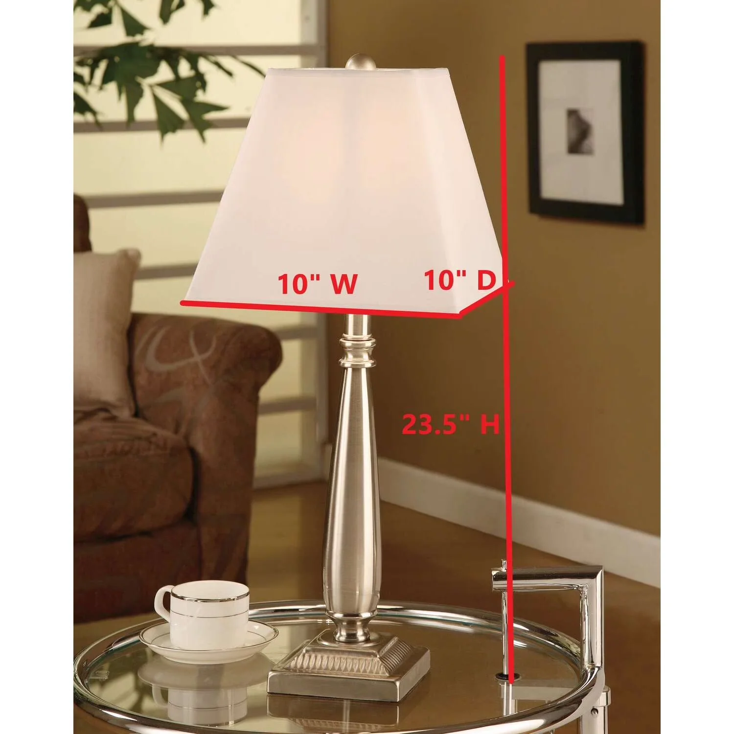 Quality Lamp Set with Incandescent, Transitional, Material: Metal- Fabric - Metal Silver Model 9633FA