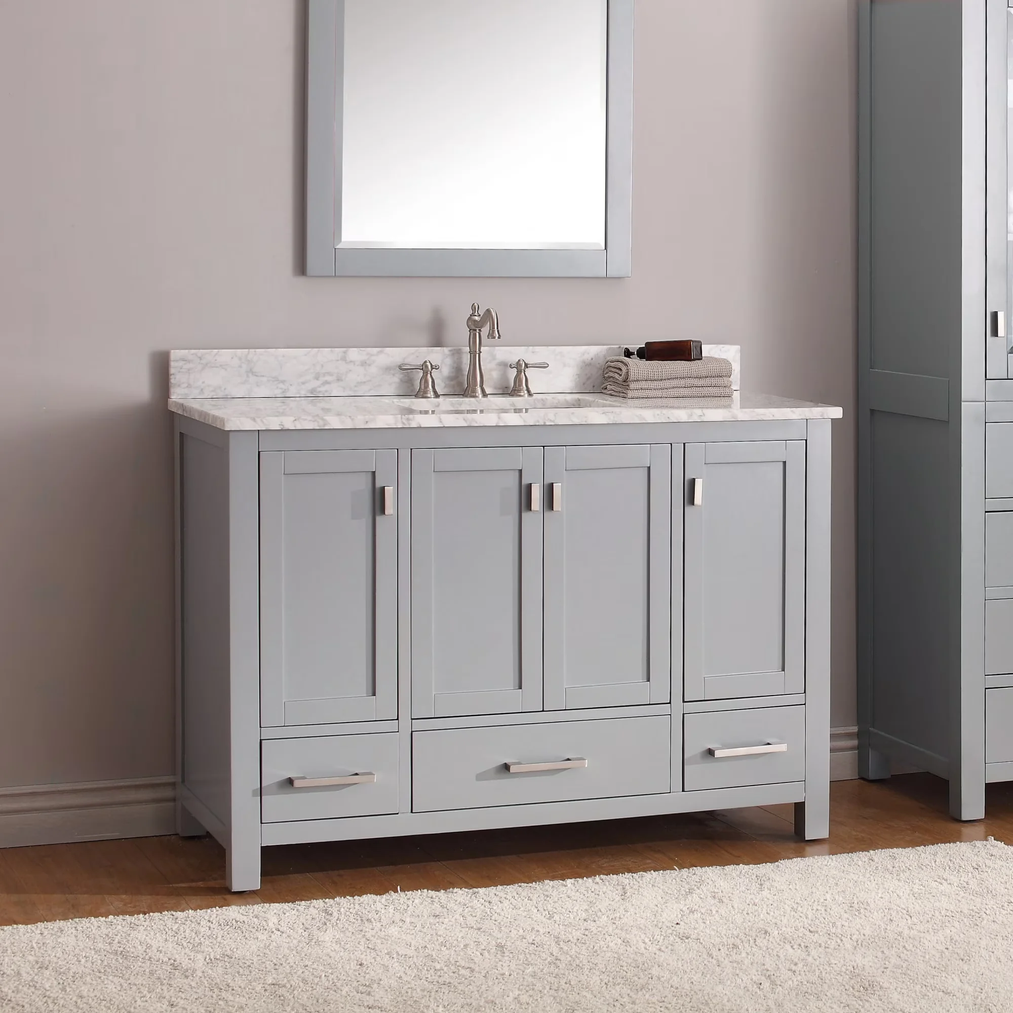 Compact Bathroom Renovation with Modero Collection, White, Vanity Sets - Model 6F8636
