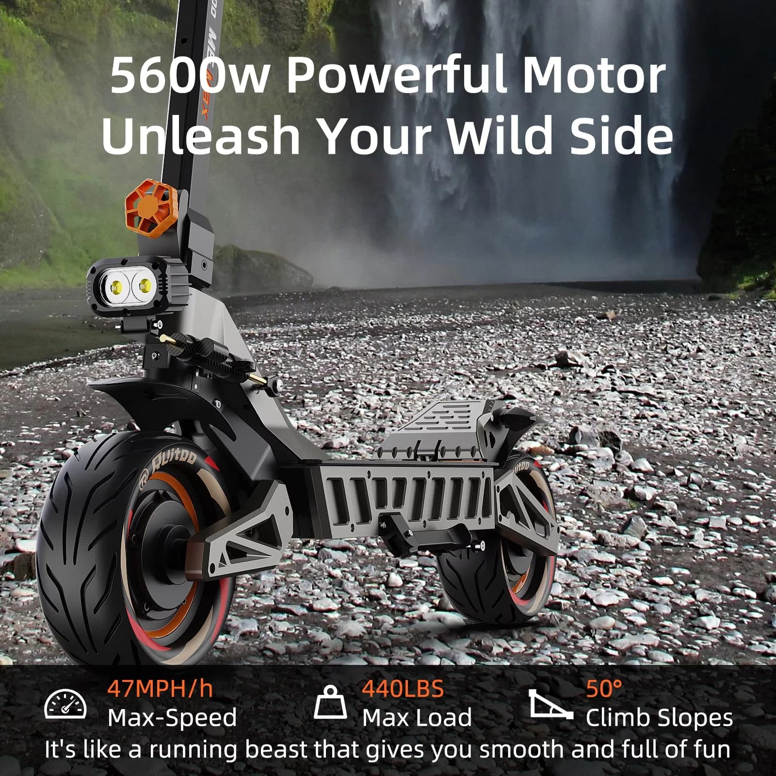 Classic Scooter with 5600W, Portable, Foldable - Aluminum Alloy Gray - Space-Saving Design Model A075C1