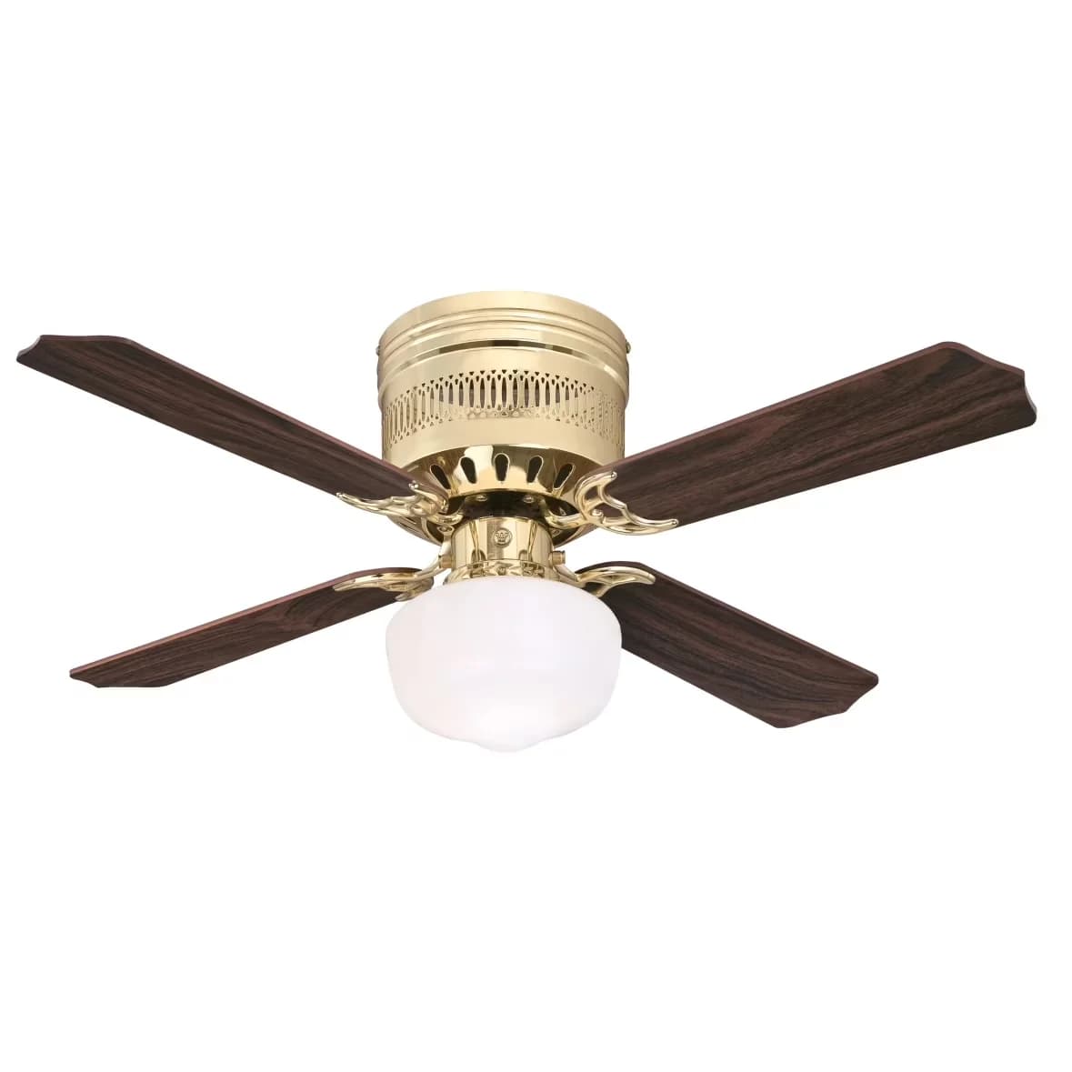Ceiling Fan Premium with LED, Energy Efficient - Gold Glass 42 in - Standard Series Model FADCCB