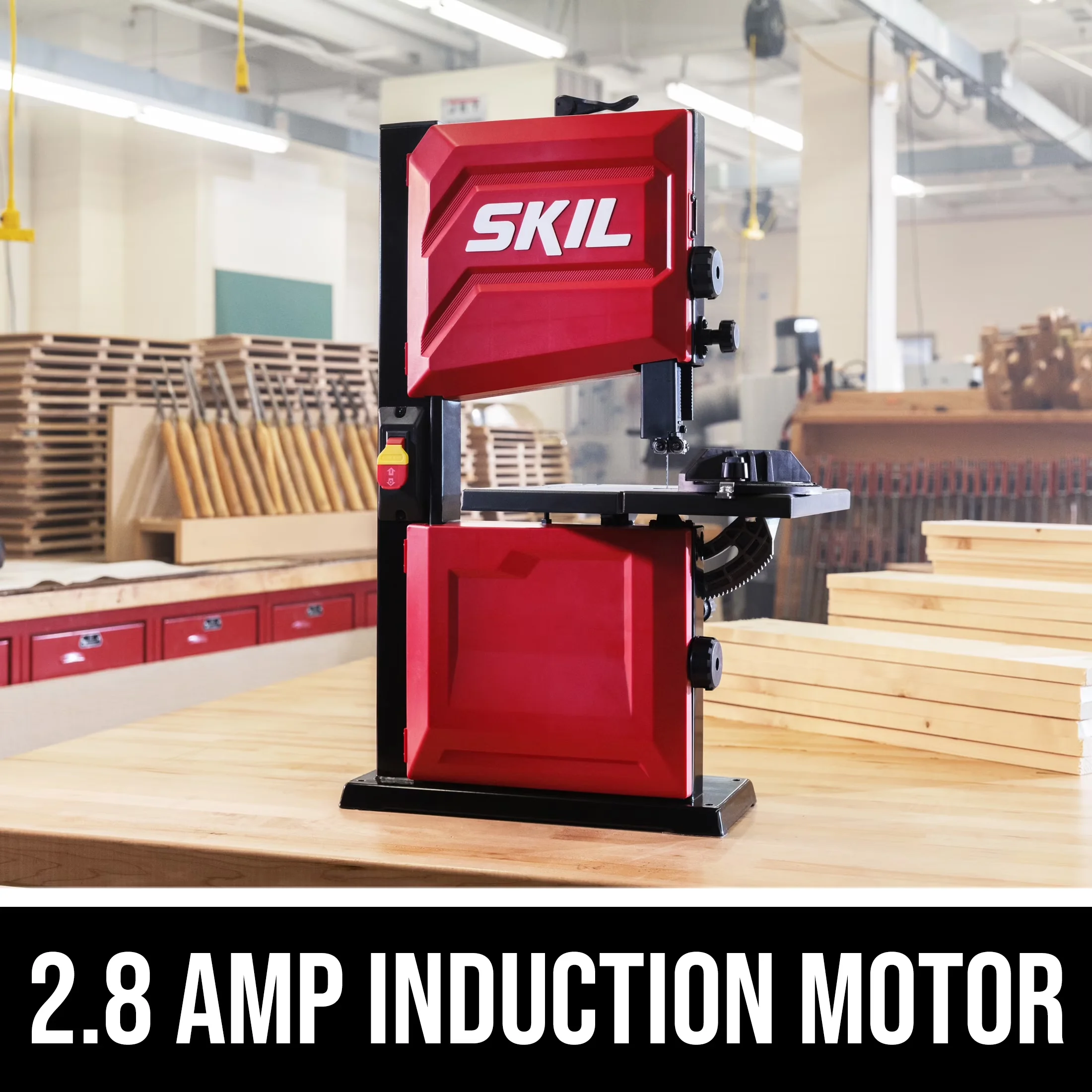 Professional Power Saw with 2.8 Amp 9 inch 2-Speed Benchtop Band - Red Model 70F726
