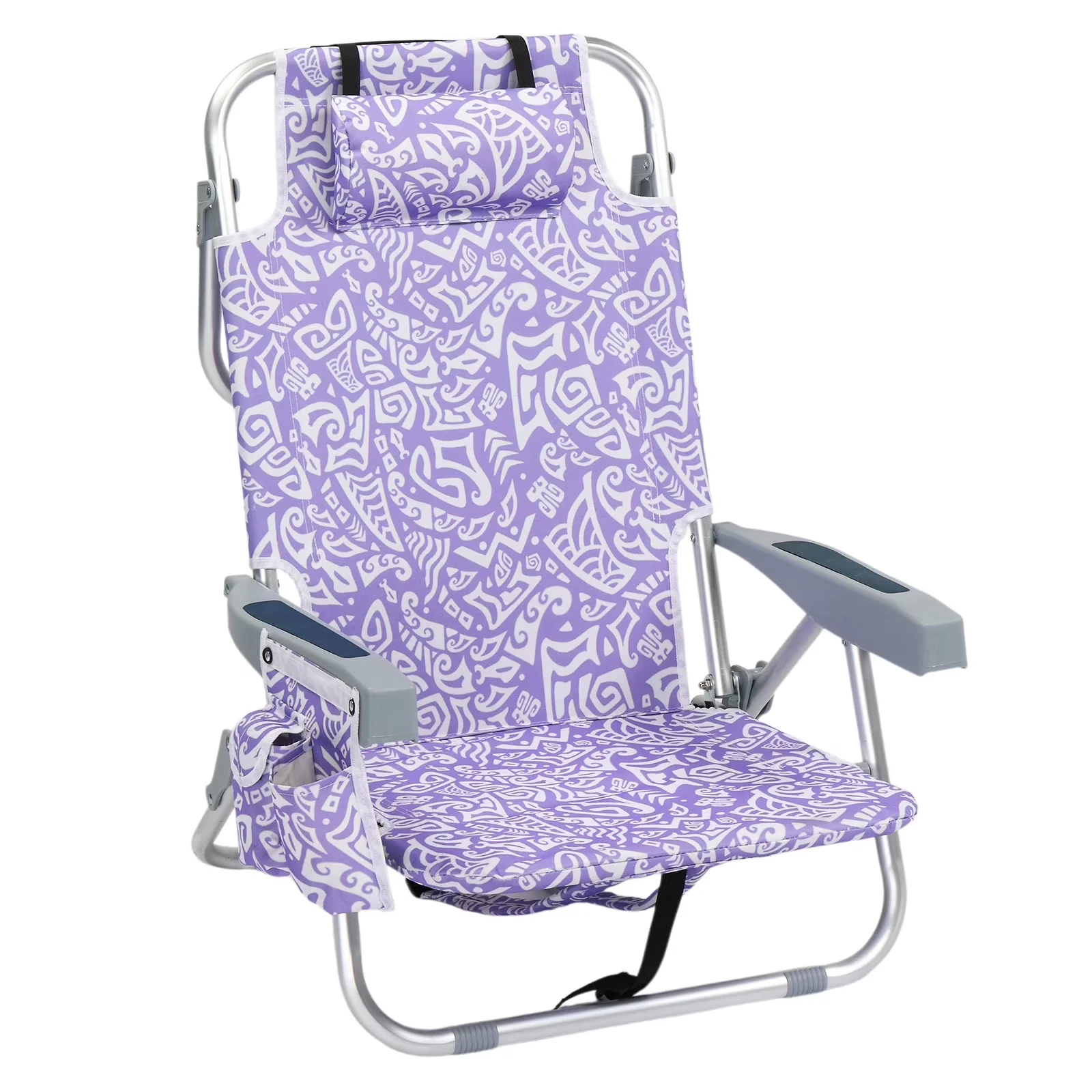 Stylish Beach Chair with Water-Resistant, Adjustable, Aluminum - Purple Model F4C7DE
