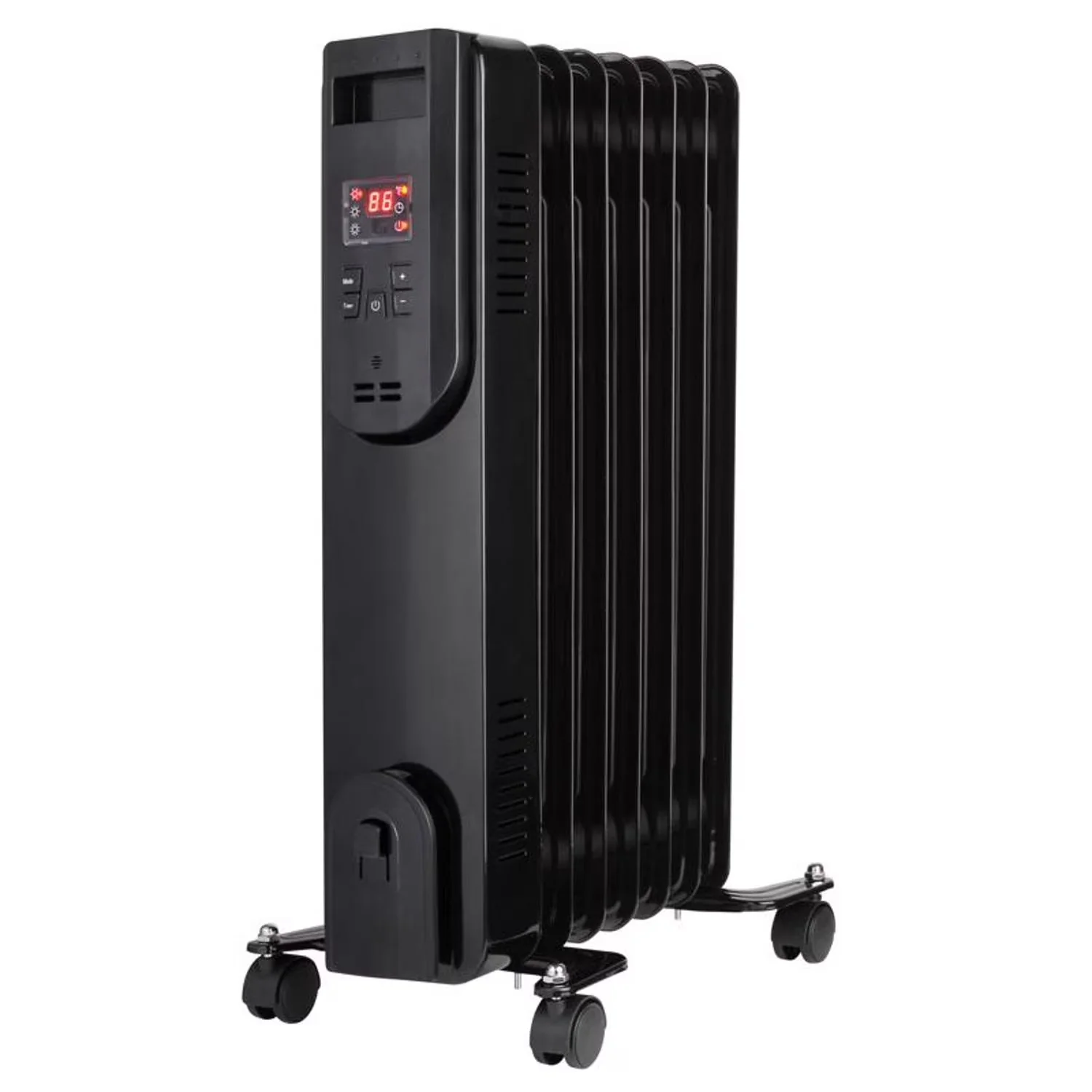 Versatile Portable And Electric Space Heater with 1500W, Easy To Clean, Black 1500W 3 Speed Digital Oil Filled - Black Model 697ACB