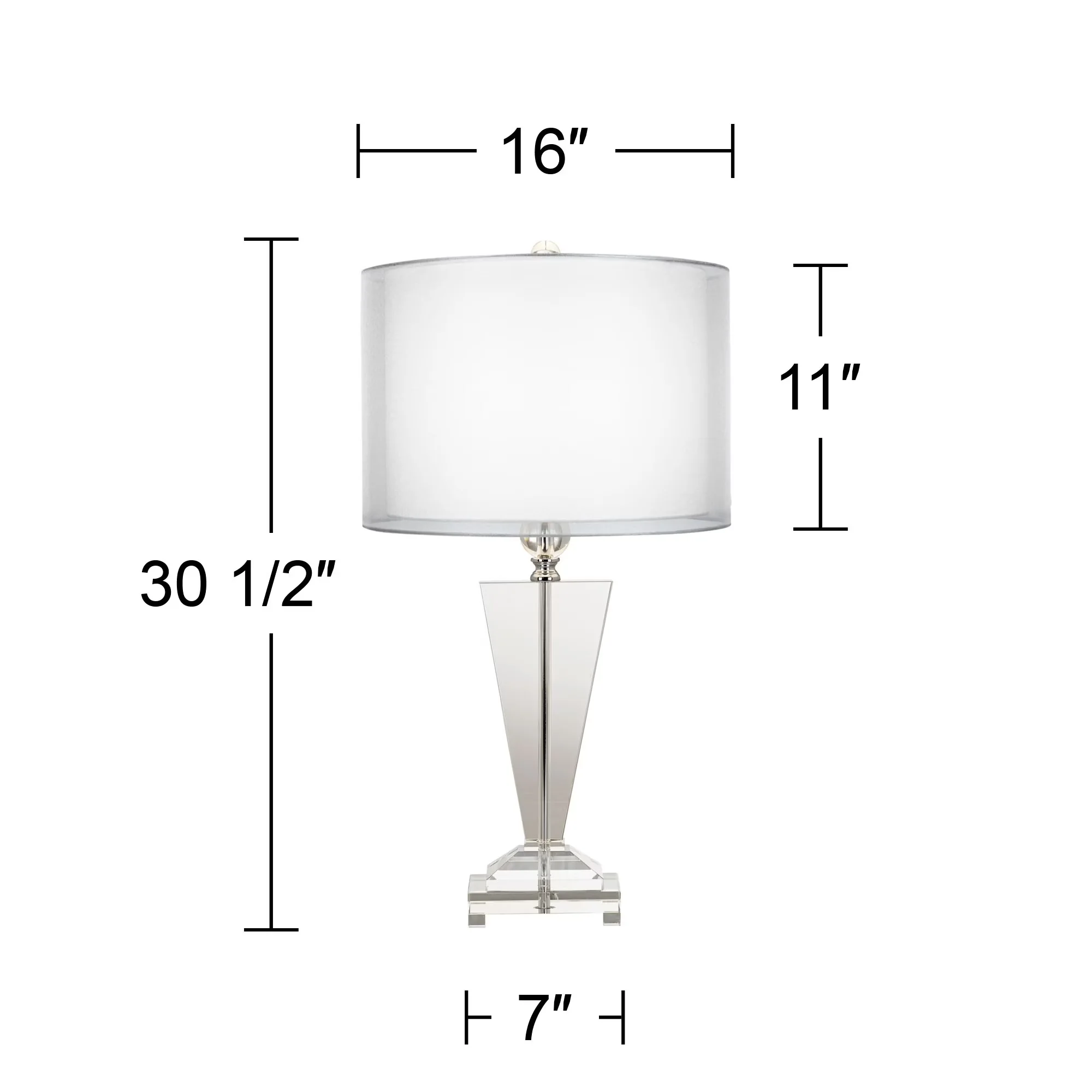 Essential Table Lamp with Incandescent, Standard Lamps, Modern - Clear Crystal for Living Room, Bedroom Model D6F66C