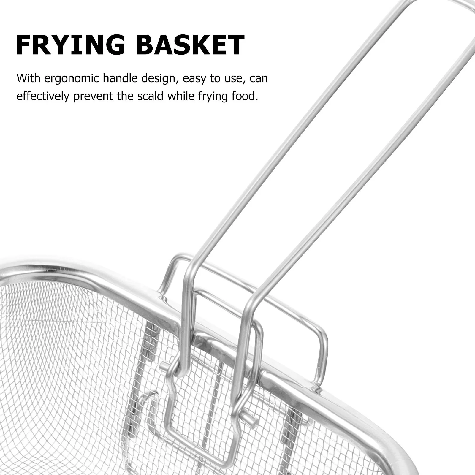 Compact Outdoor Fryer with Non-Slip, 【WHAT WILL YOU GET】 1 x Frying Basket - Stainless Steel Silver Model 80FEA0