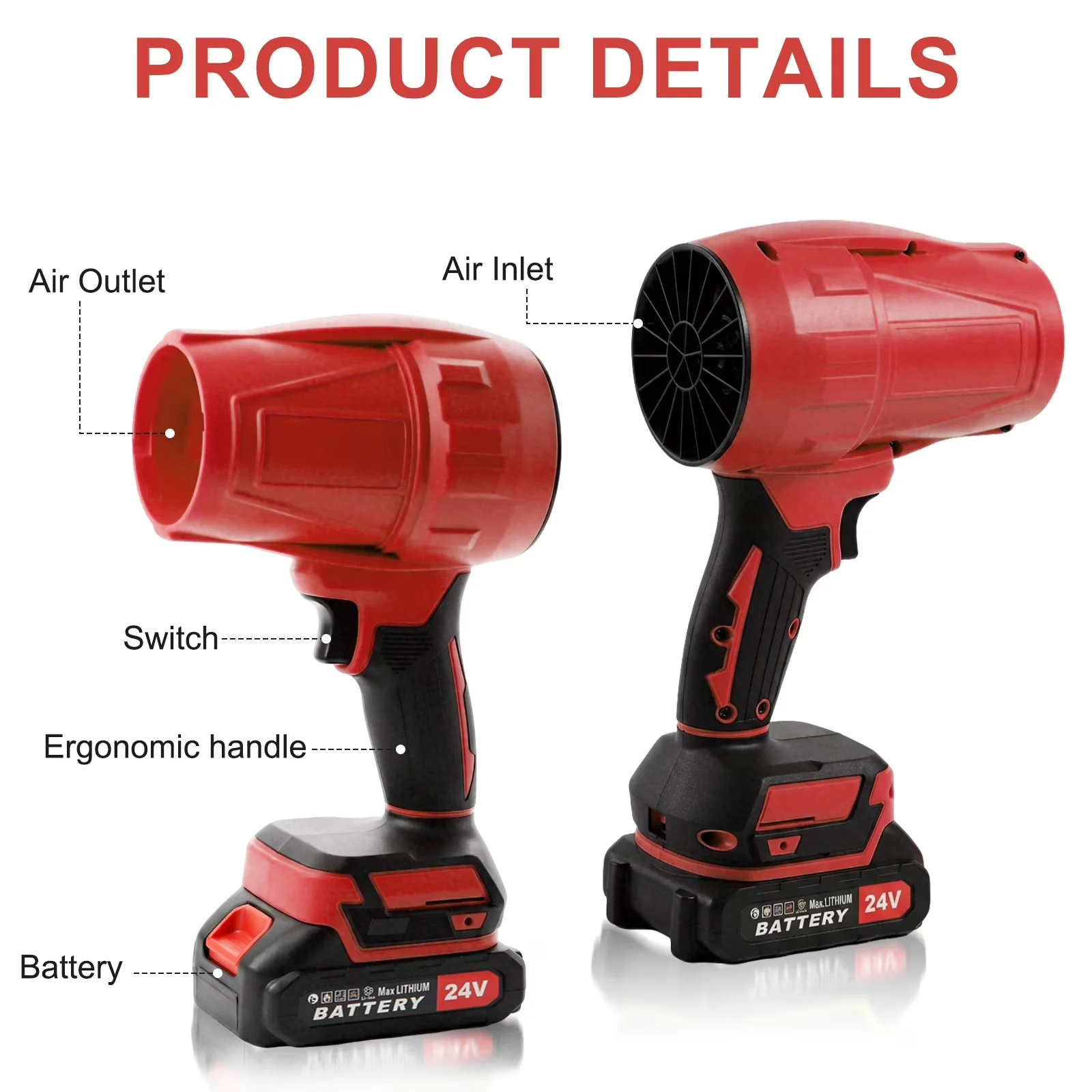 Innovative Leaf Blower with Battery, 24V, Cordless for Everyday Use - Model A43CF4