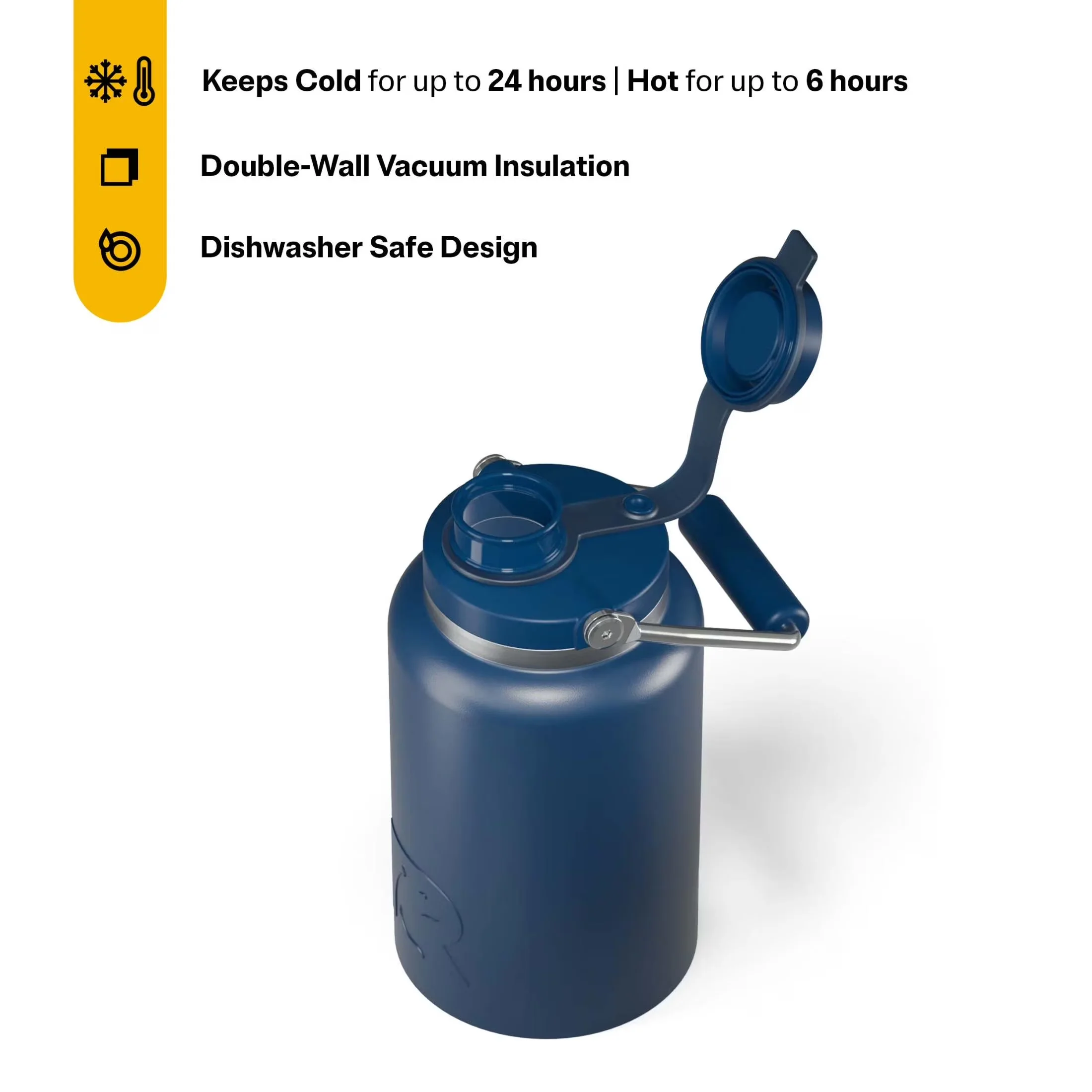Essential Water Filtration with Navy, Leak Proof - Stainless Steel Navy Model B48706