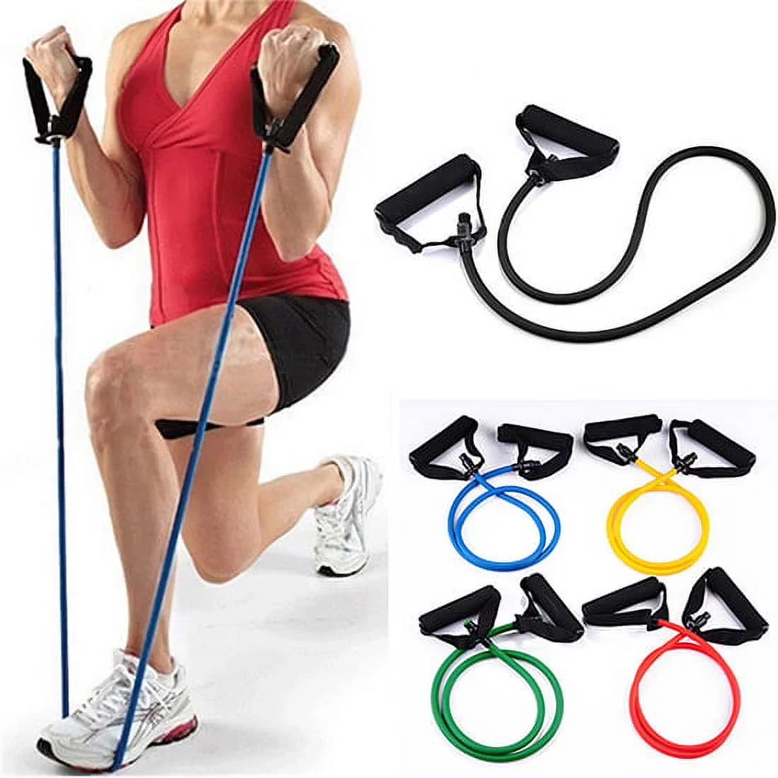 Home Gym Accessory Compact with 1pc Fitness Resistance Exercise Band Set - Rubber for Home Model 7480B7