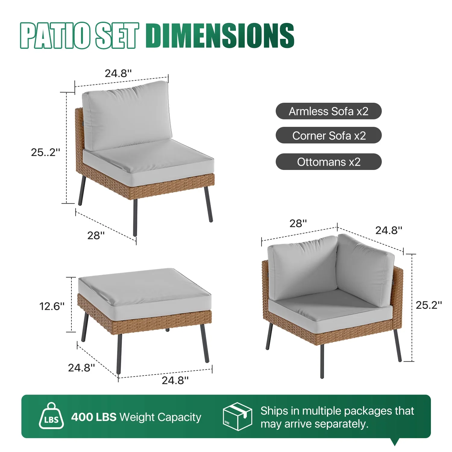 Professional Patio Conversation Set - Gray Weather - Low Maintenance Model 96B3D4