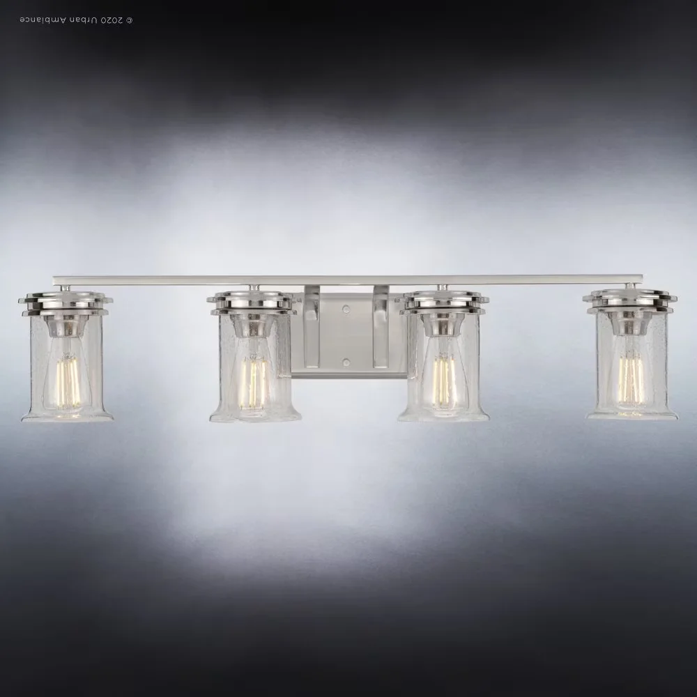 Professional Bathroom Renovation with Incandescent, Dimmable, English Country Style Elements - Silver Steel Model 4905BC