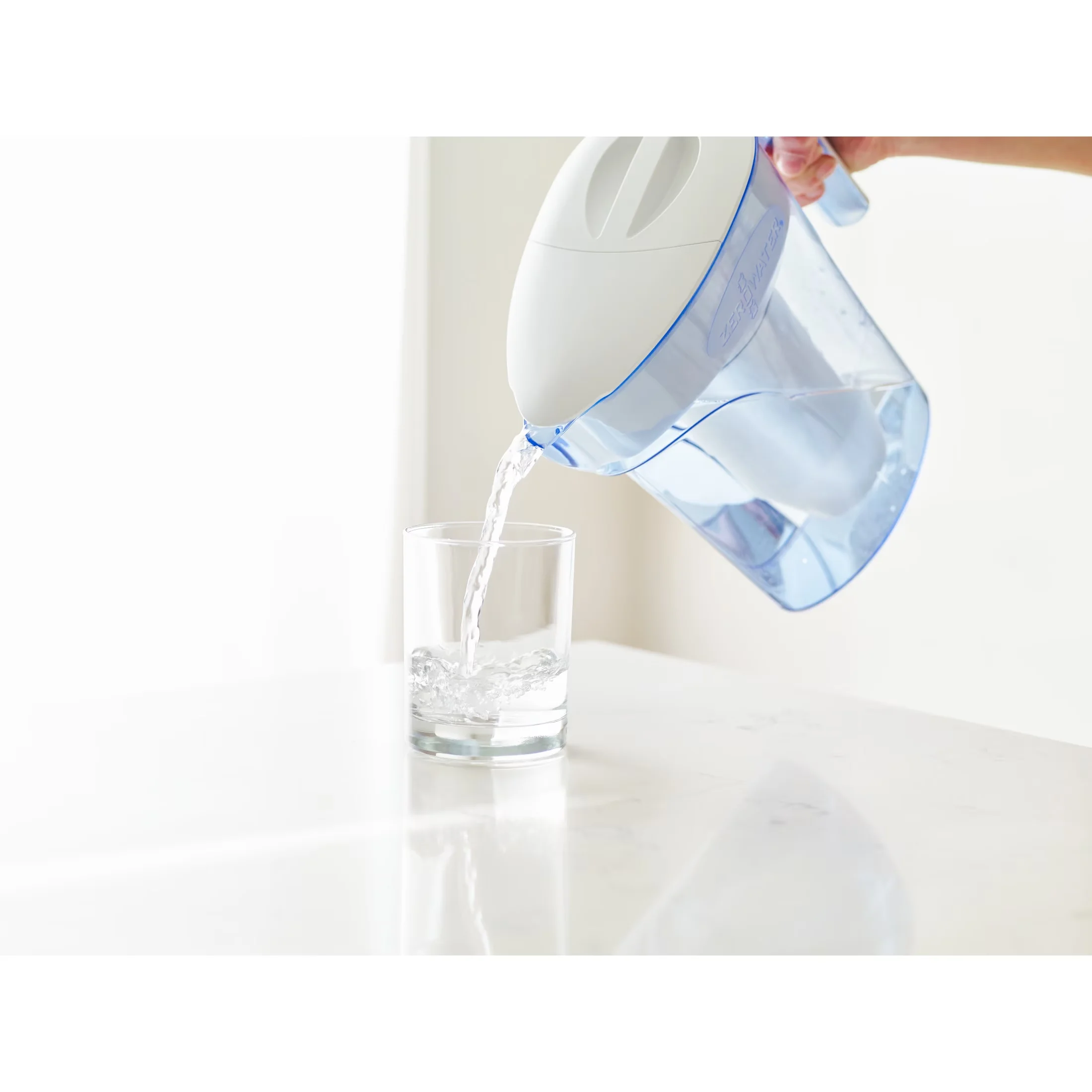 Water Filtration Reliable with Automatic Shut Off, 7 Cup 5-stage Ready-Pour™ Pitcher - Plastic Blue Model 91B883