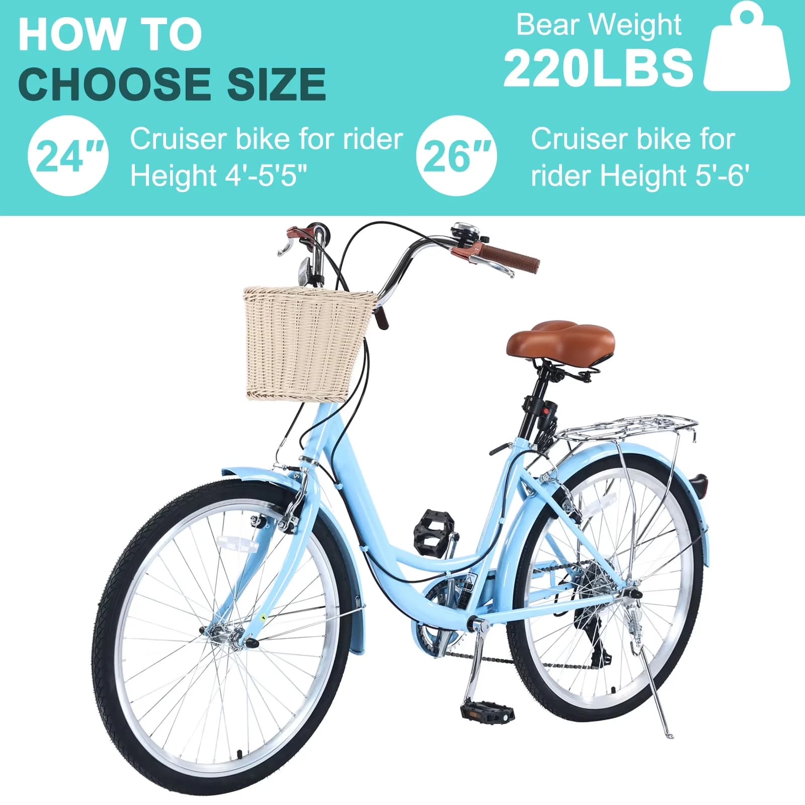 Versatile Cruiser Bike with Adjustable Seat Height, 7 Speed Commute, Step-Through Bicycle - Model 6BB8B2