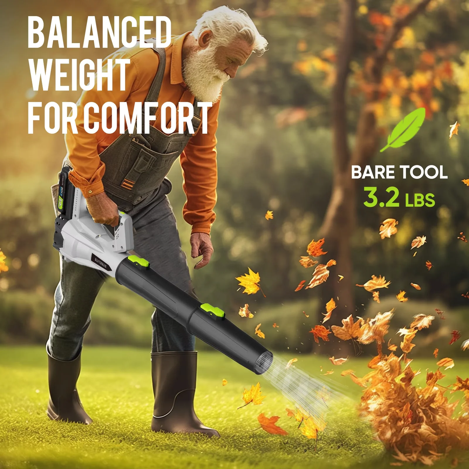 Sleek Leaf Blower with Battery, 21V, 21V Cordless for Patio - Satisfaction Guaranteed Model C7921E