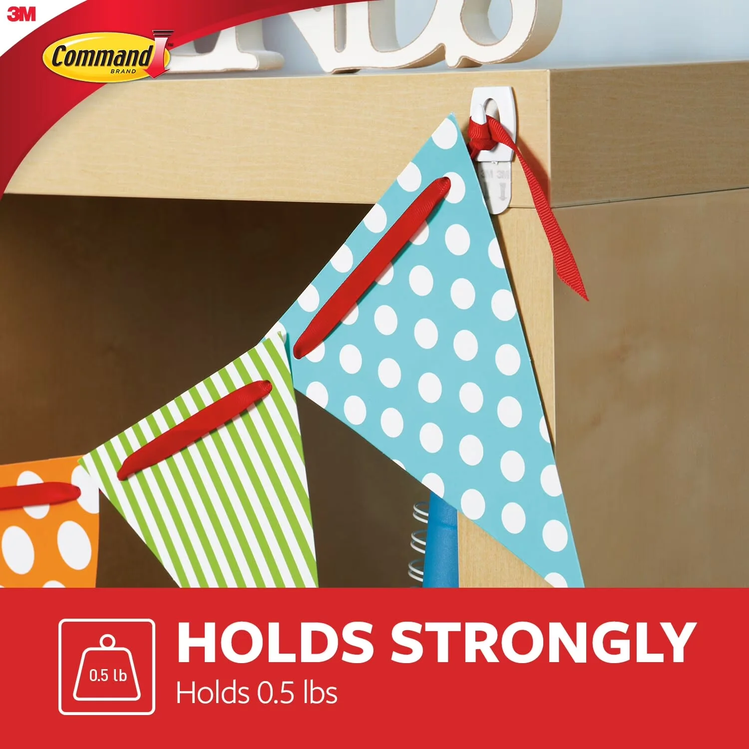 Compact Damage-Free Hanging with Easy Installation, Wall-Mountable - White Plastic Model C9AC6D